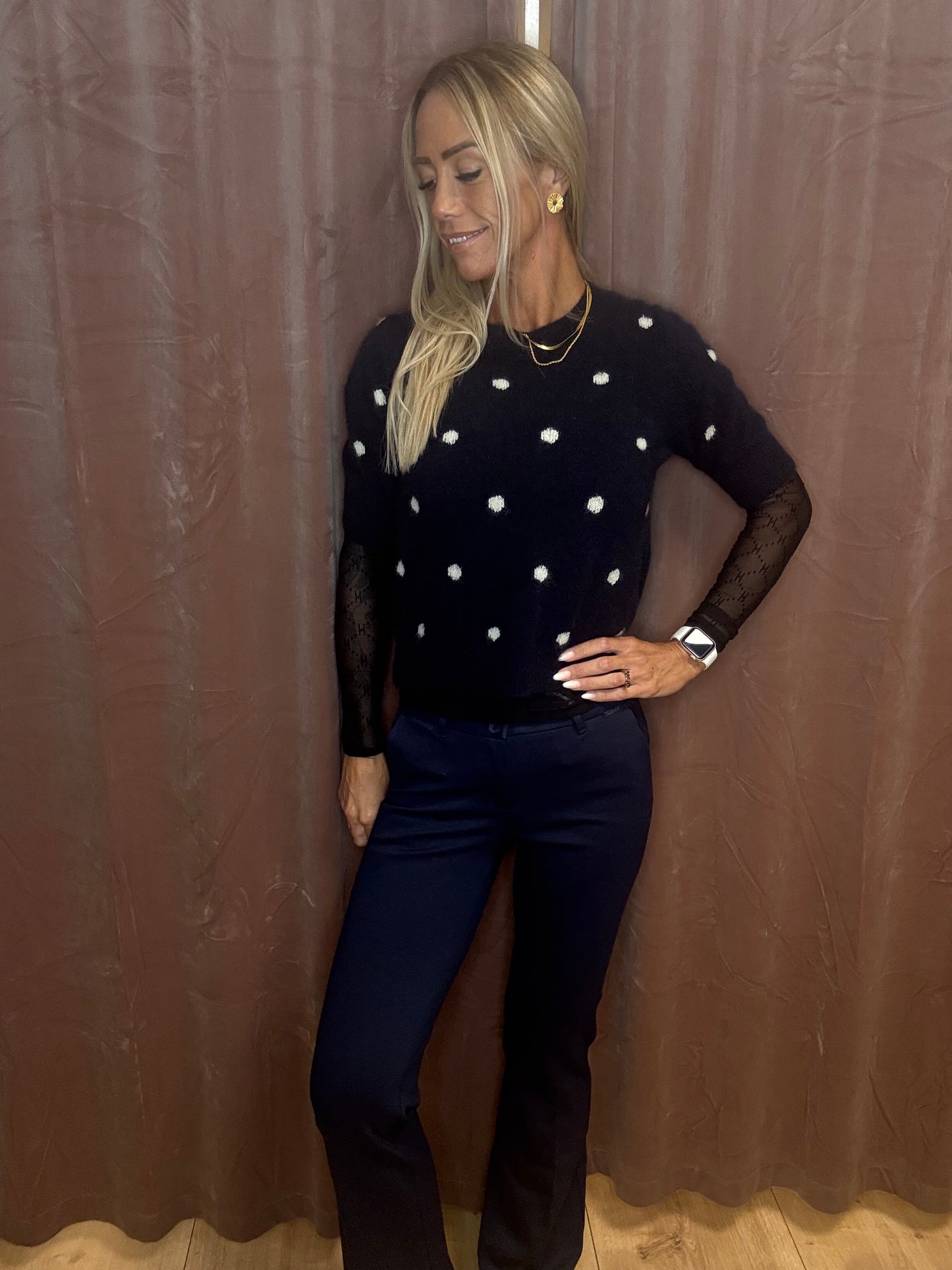 RED BUTTON BIBETTE PUNTA INDIGO BLU