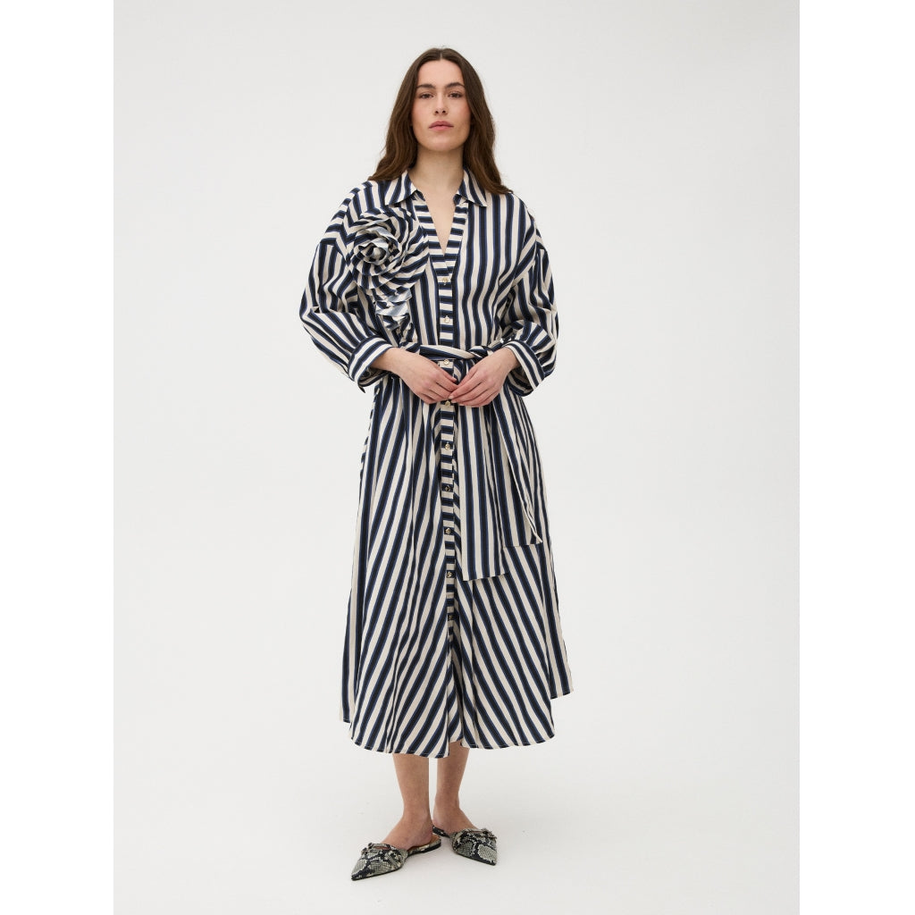 GOSSIA PIPERGO DRESS NAVY CREME STR