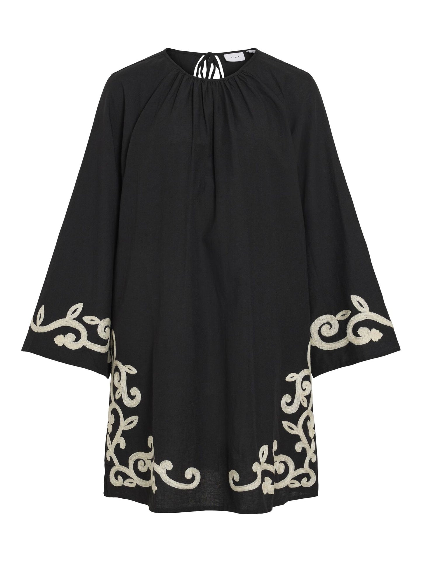 VIPOLENE O-NECK L/S SHORT DRESS