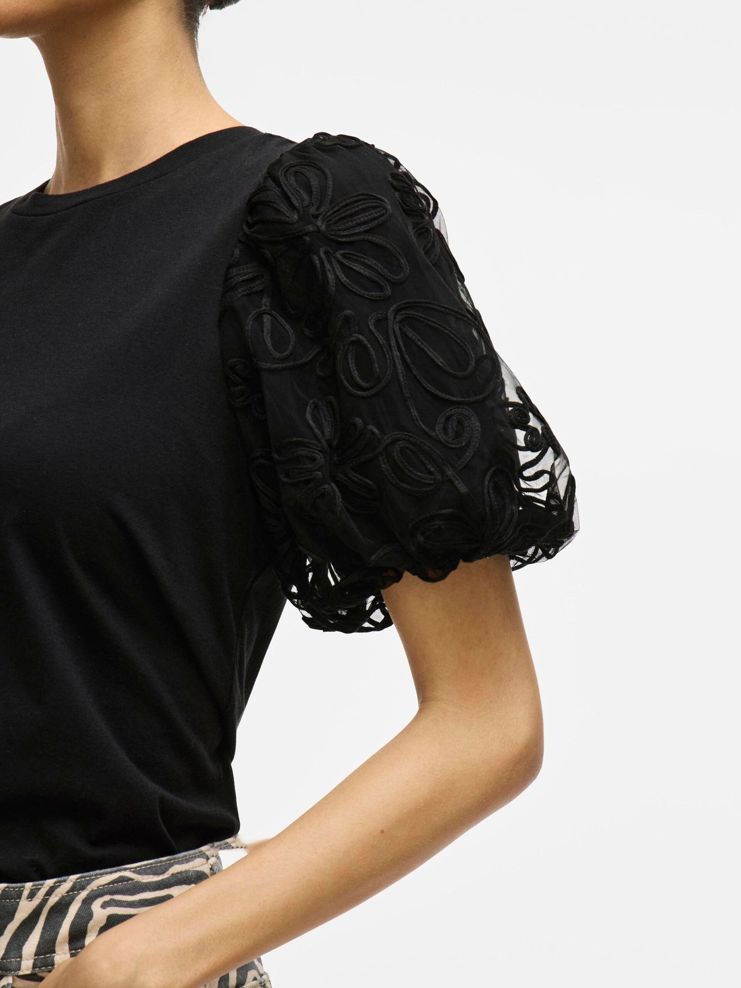 VILA VISIMONIA O-NECK S/S TOP BLACK