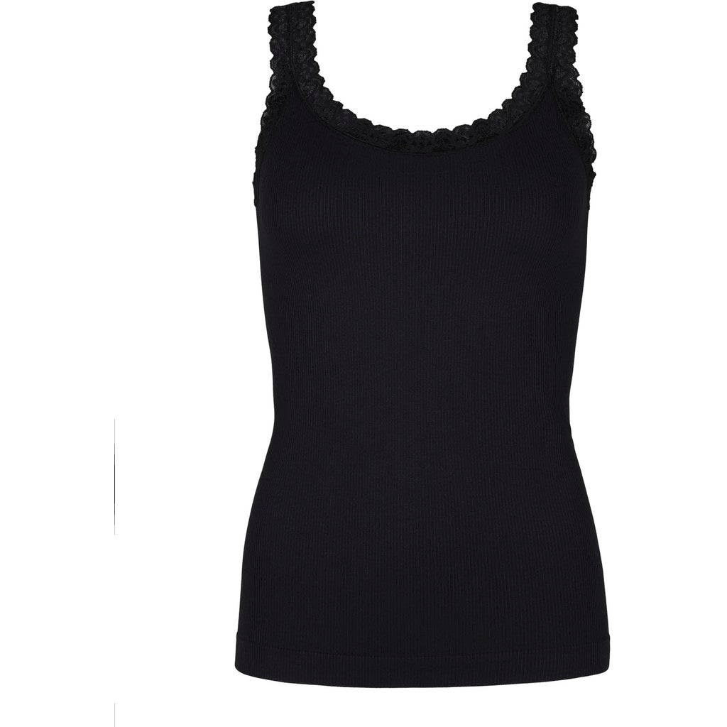 T&S FRIDA RIB TOP NERO
