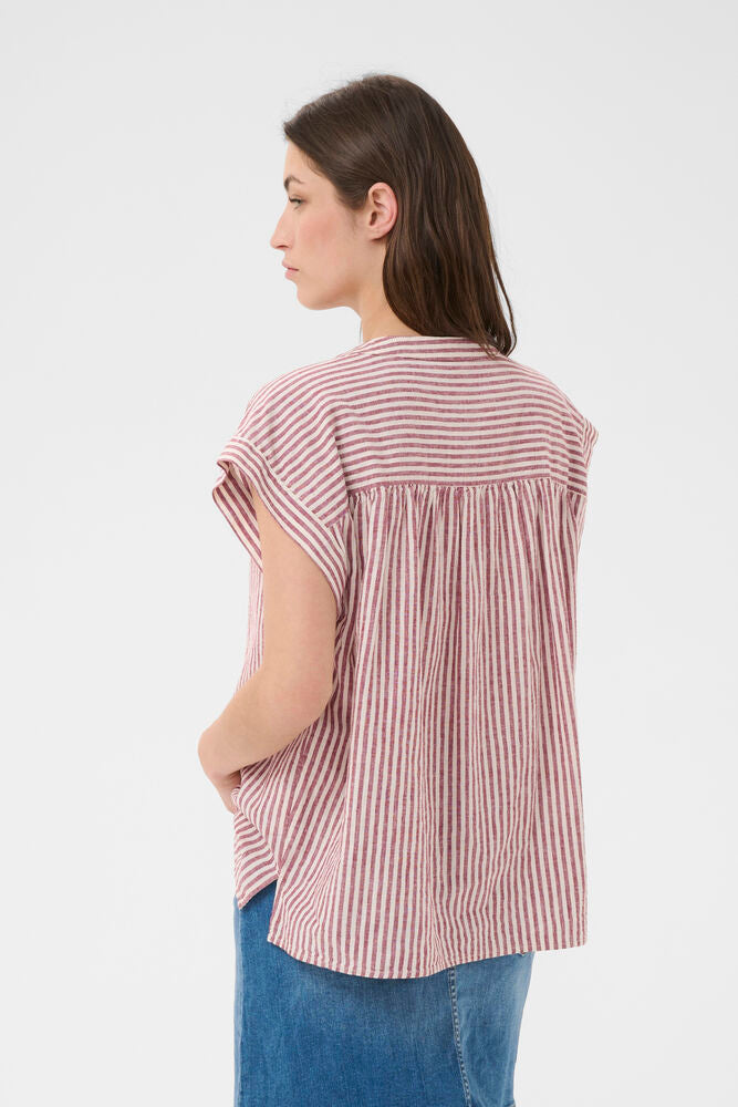 PT BETTINA BLOUSE B RUSSET STRIPE