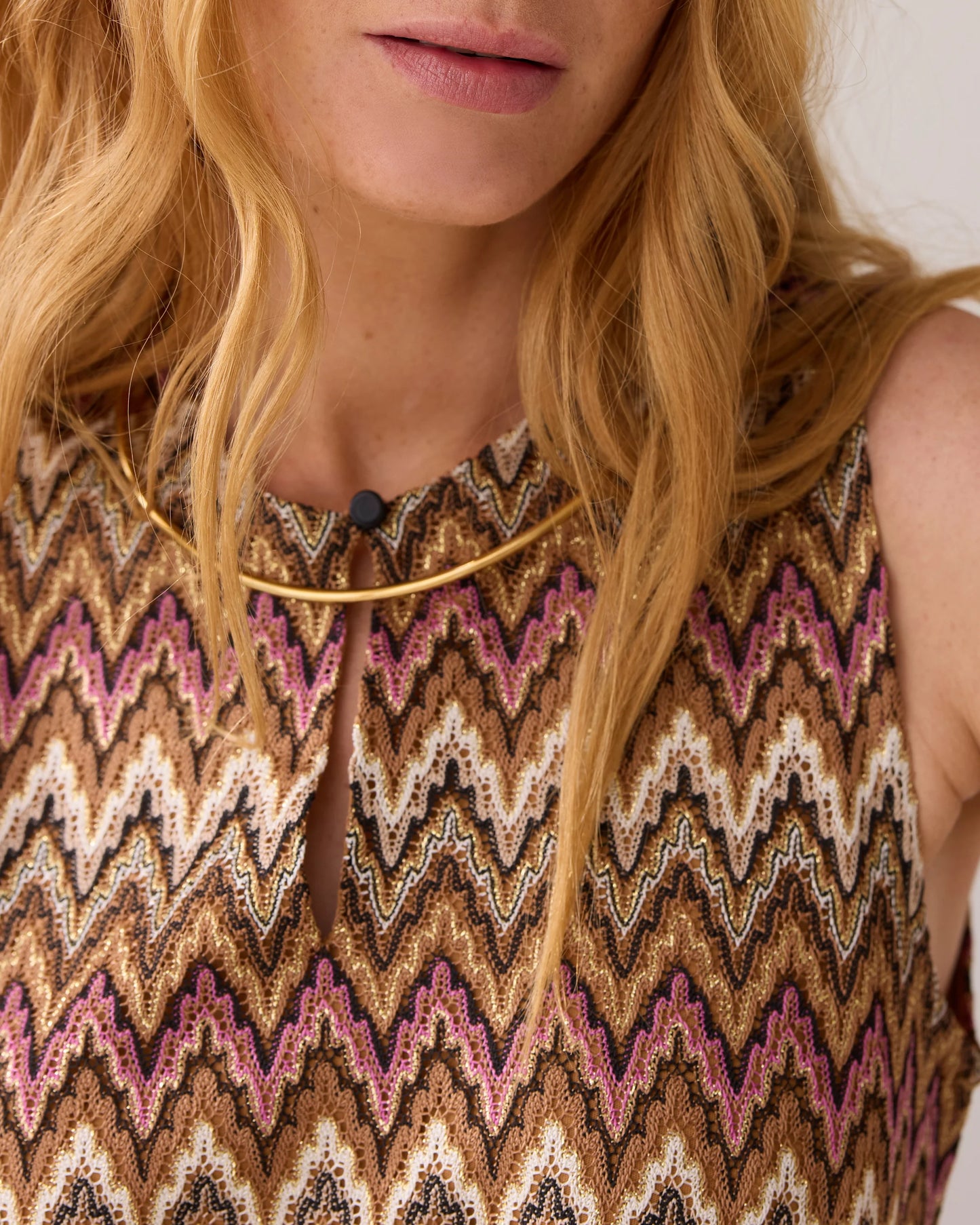 SUMMUM JACQUARD ZIGZAG TOP