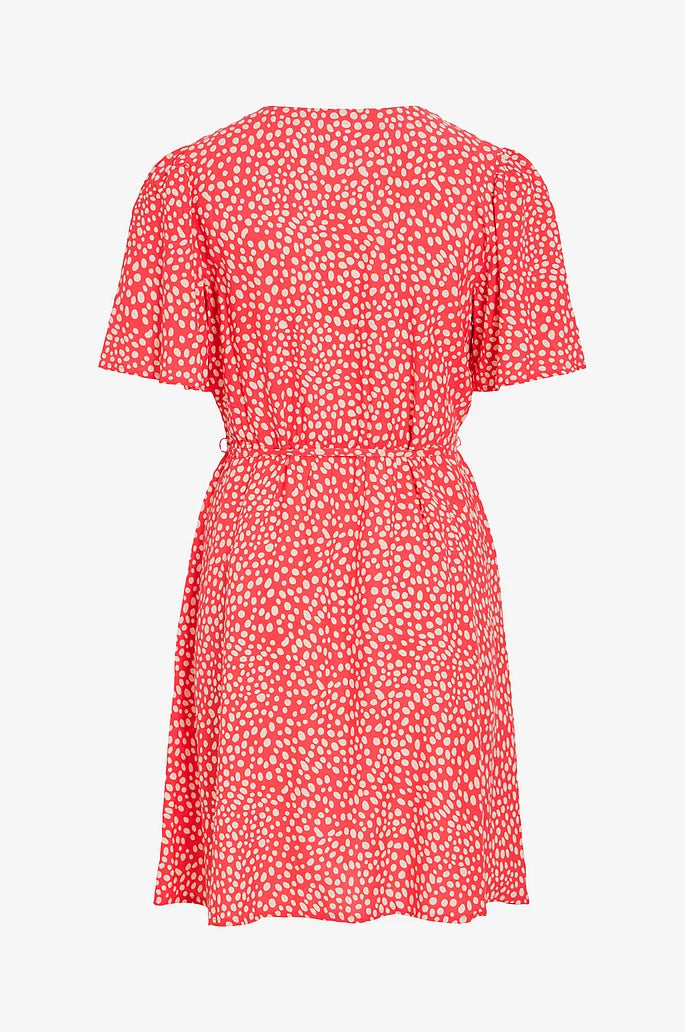 VILA VIGRACE V-NECK S DRESS HIBISCU