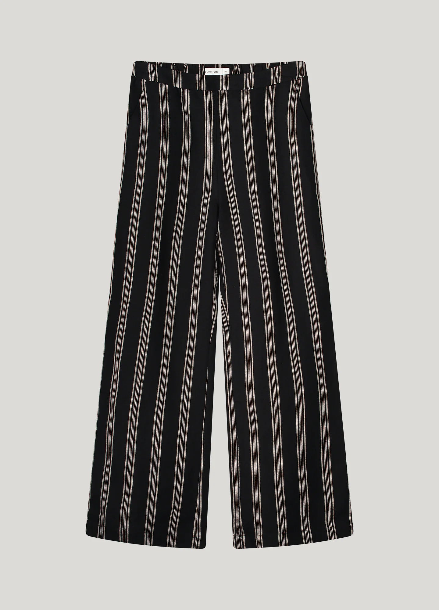 SUMMUM PANTS LINEN STRIPE BLACK