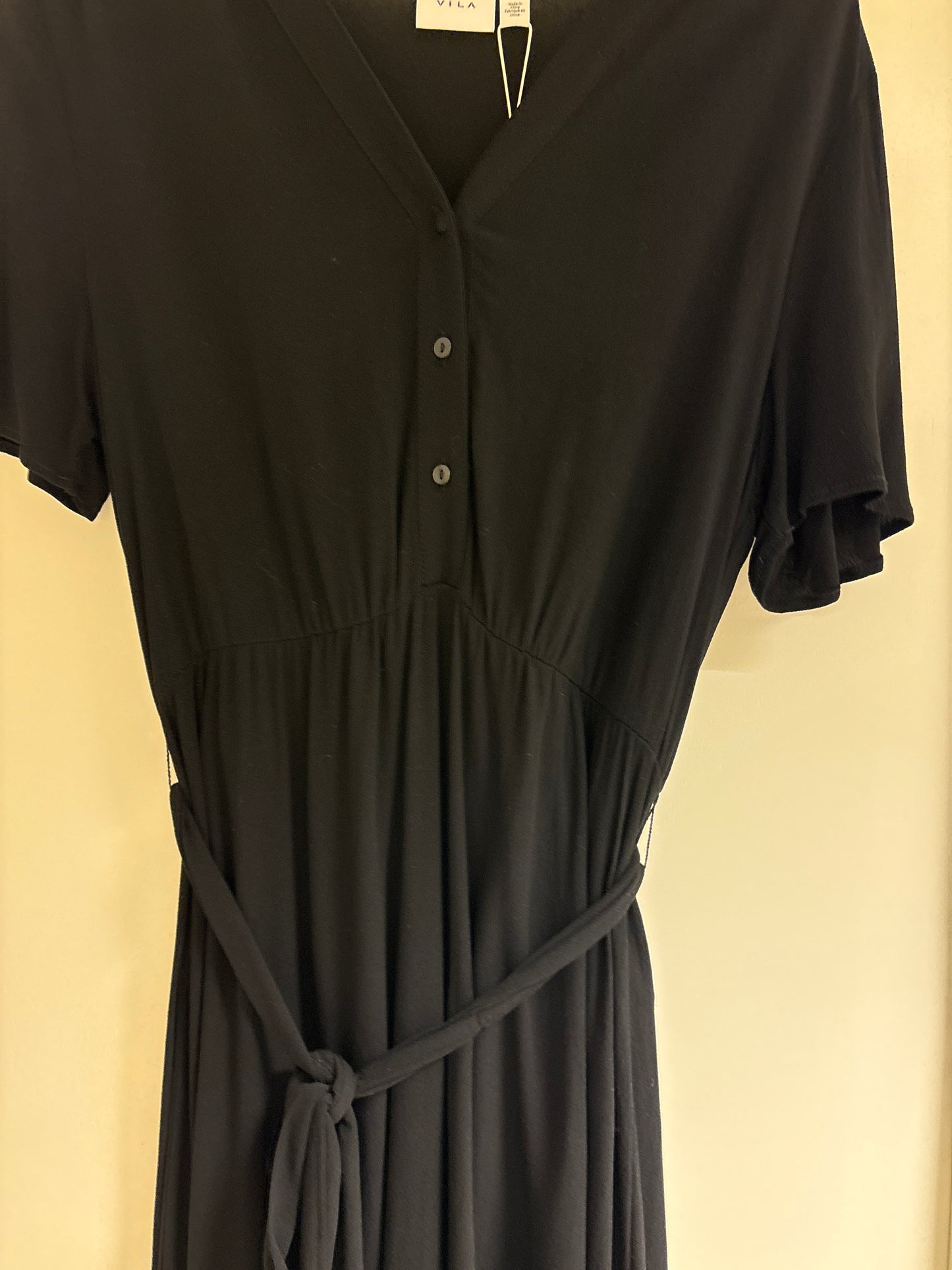 VILA, Vimoashly S/S Midi Black Nalu