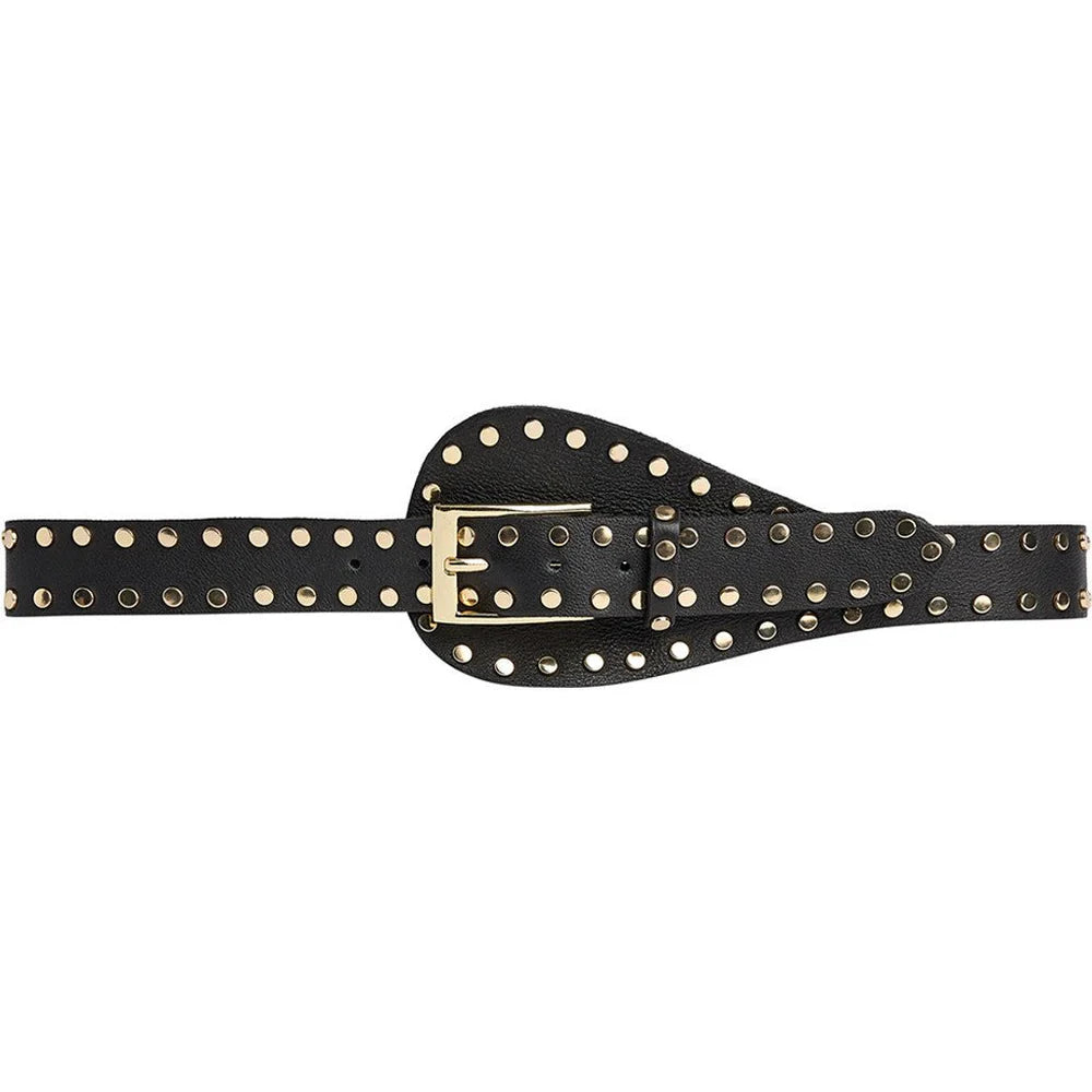 DEPECHE STUDDED WAIST BELT BLACKGOL