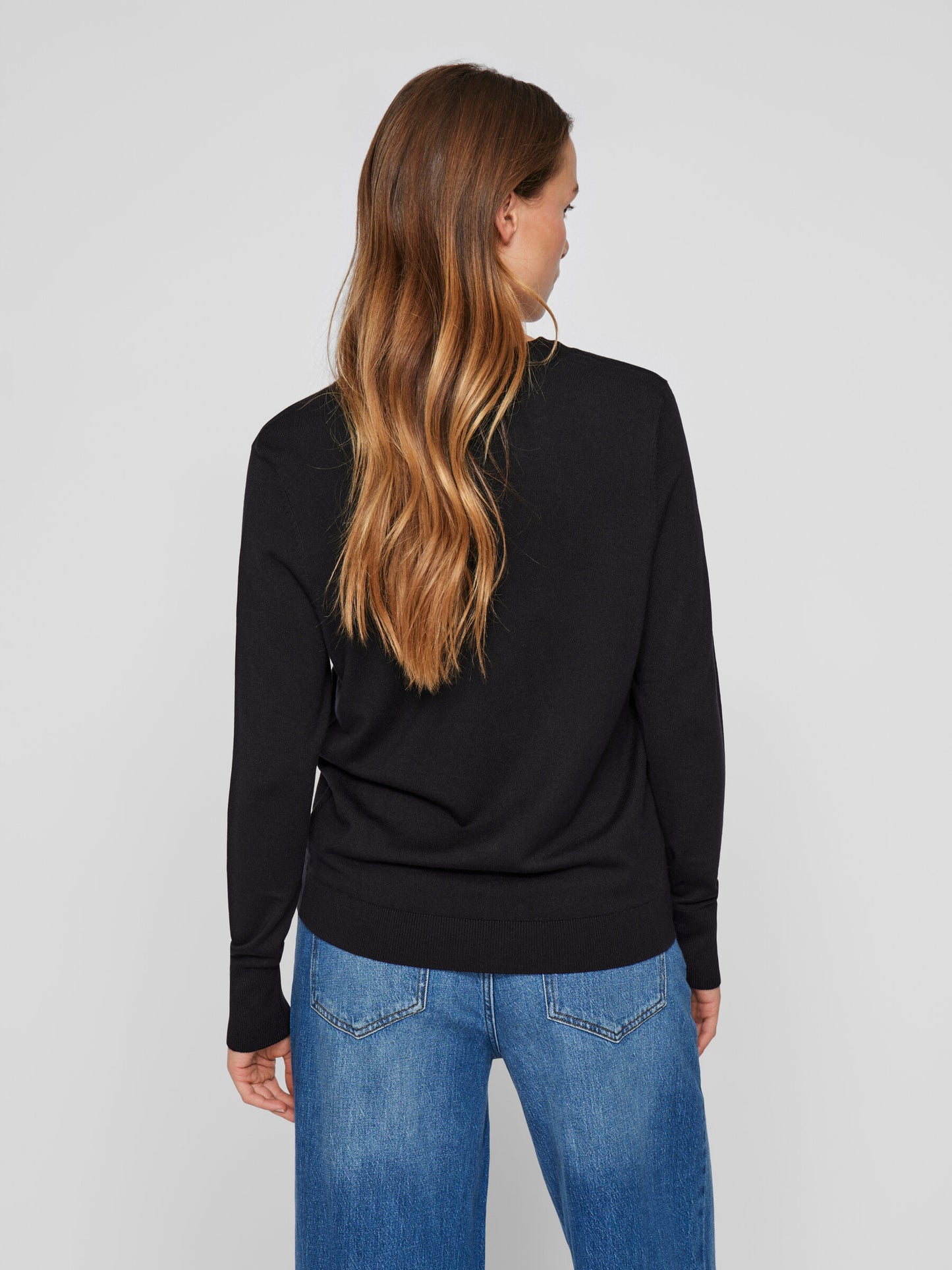 VILA VIWENNIE V-NECK L/S KINT CARDIGAN BLACK BEAUTY