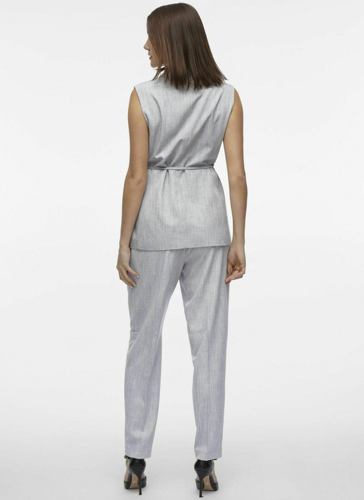 VILA PANTS GREY MELANGE