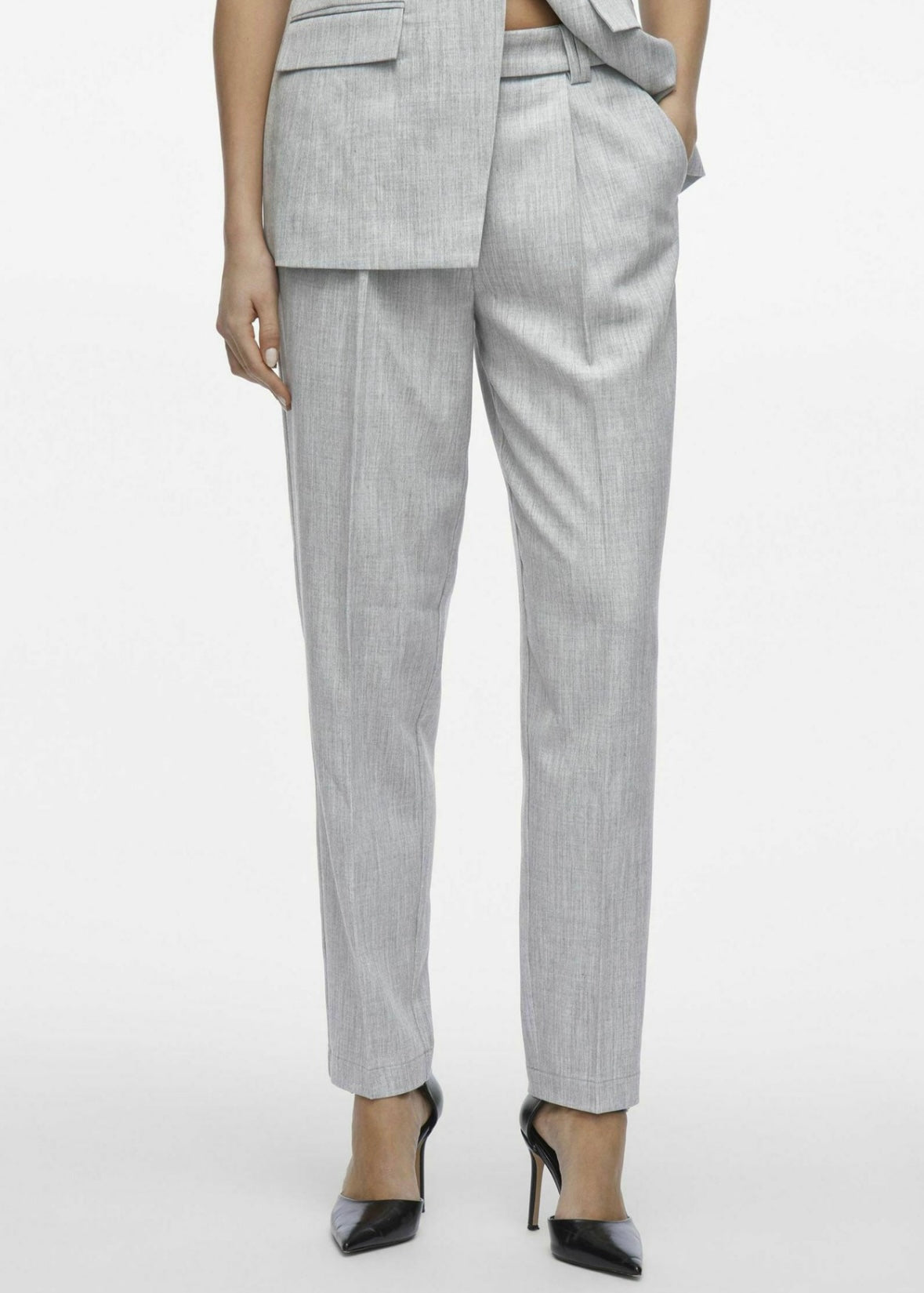 VILA PANTS GREY MELANGE
