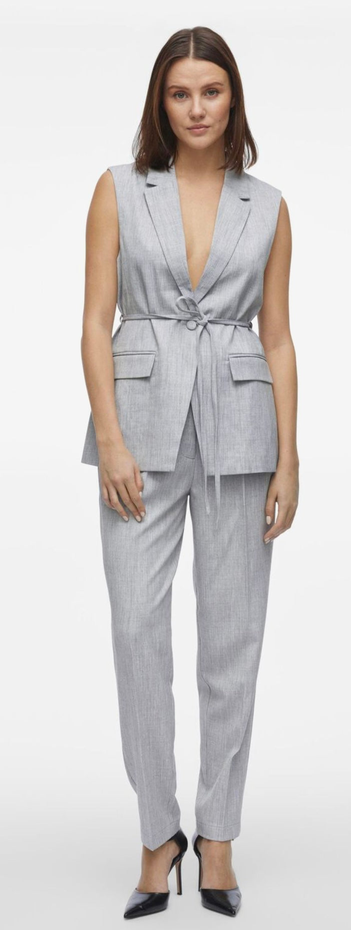 VILA WAISTCOAT GREY MELANGE
