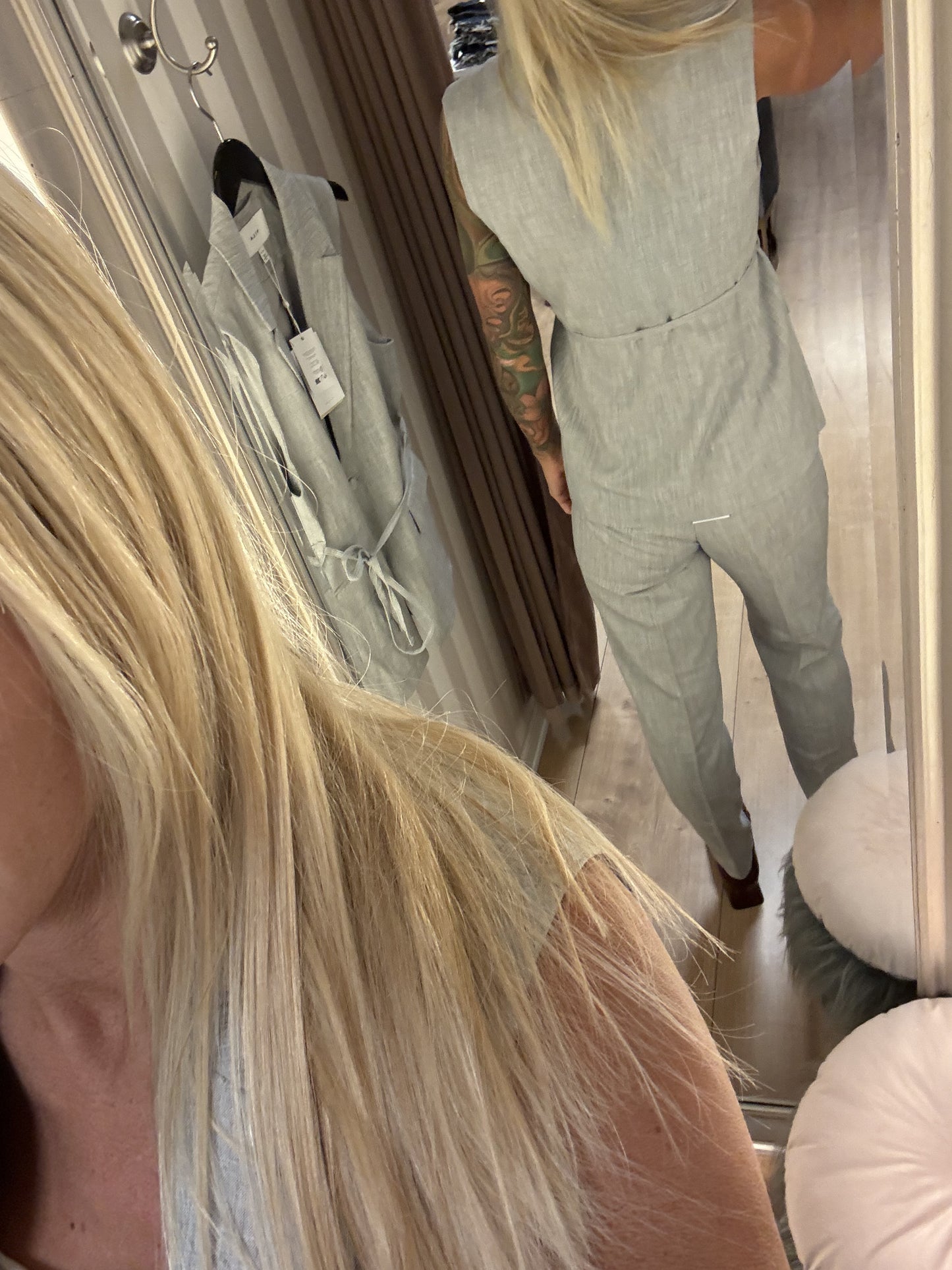 VILA PANTS GREY MELANGE