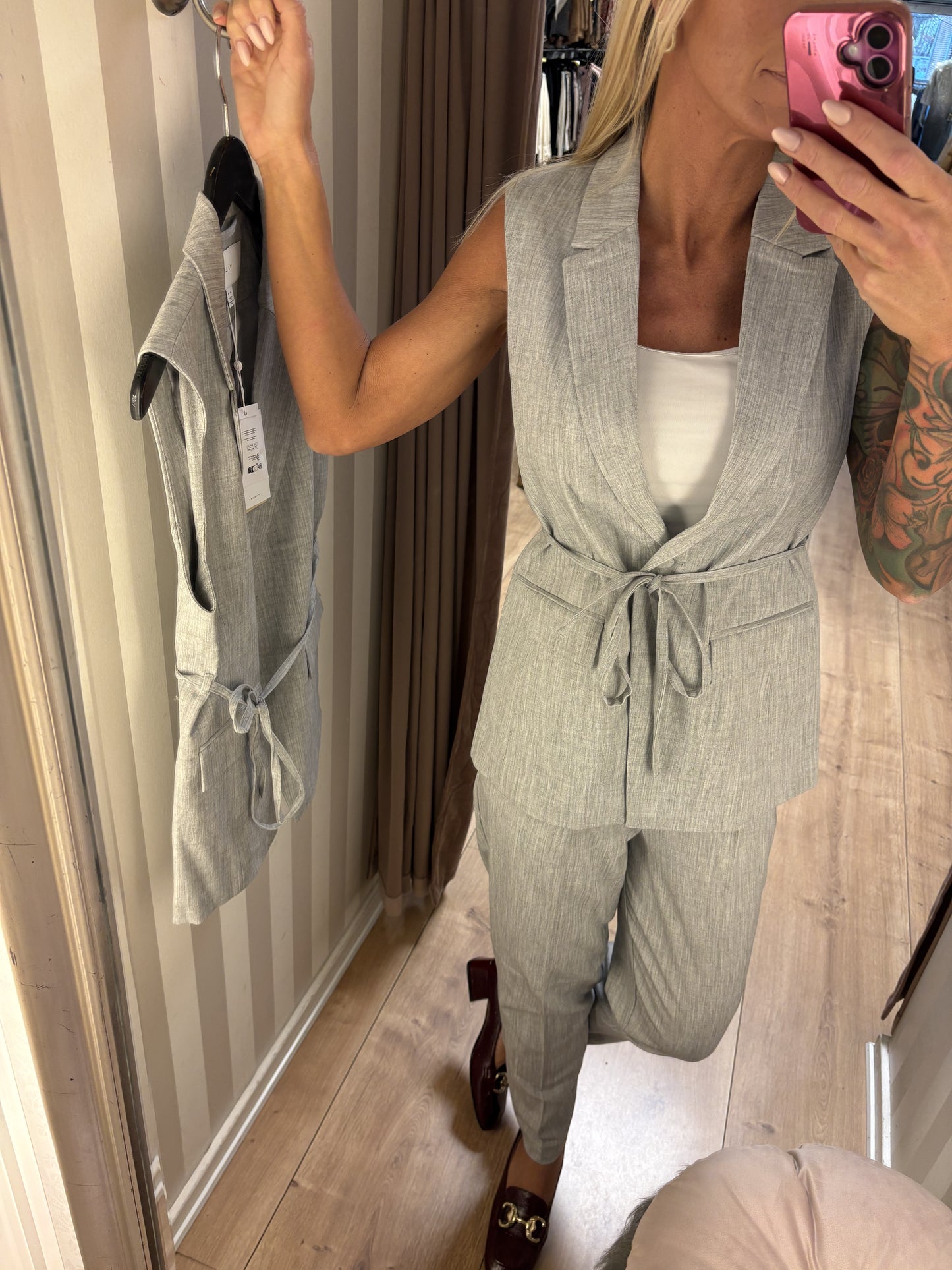 VILA WAISTCOAT GREY MELANGE