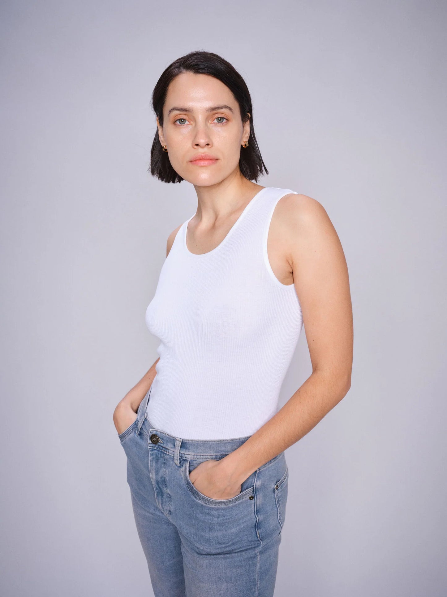 MM SEAMLESS SILK TANKTOP WHITE