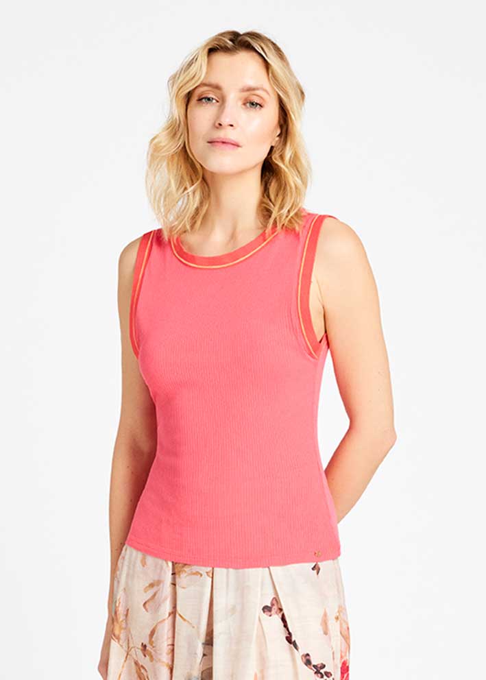 GUSTAV CAMI RIB TOP CORAL
