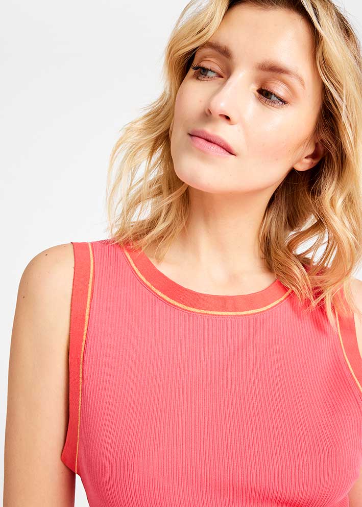 GUSTAV CAMI RIB TOP CORAL