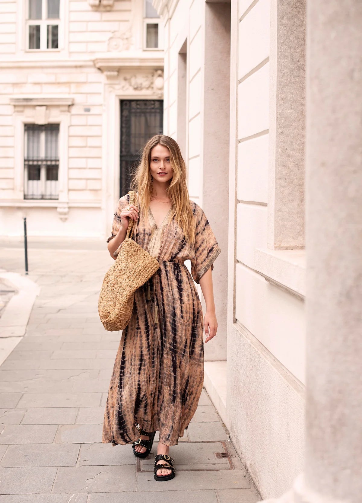 SUMMUM FLOWY MAX DRESS MUTICOLOUR