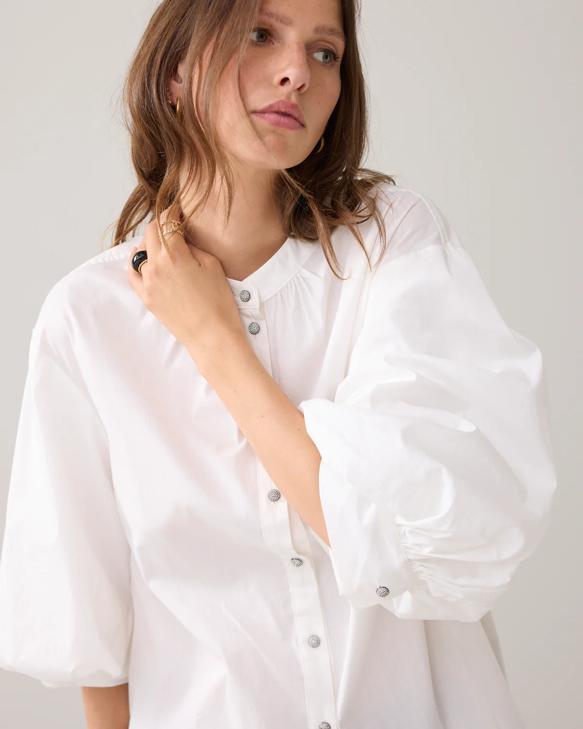 SUMMUM BLOUSE COTTON STRETCH