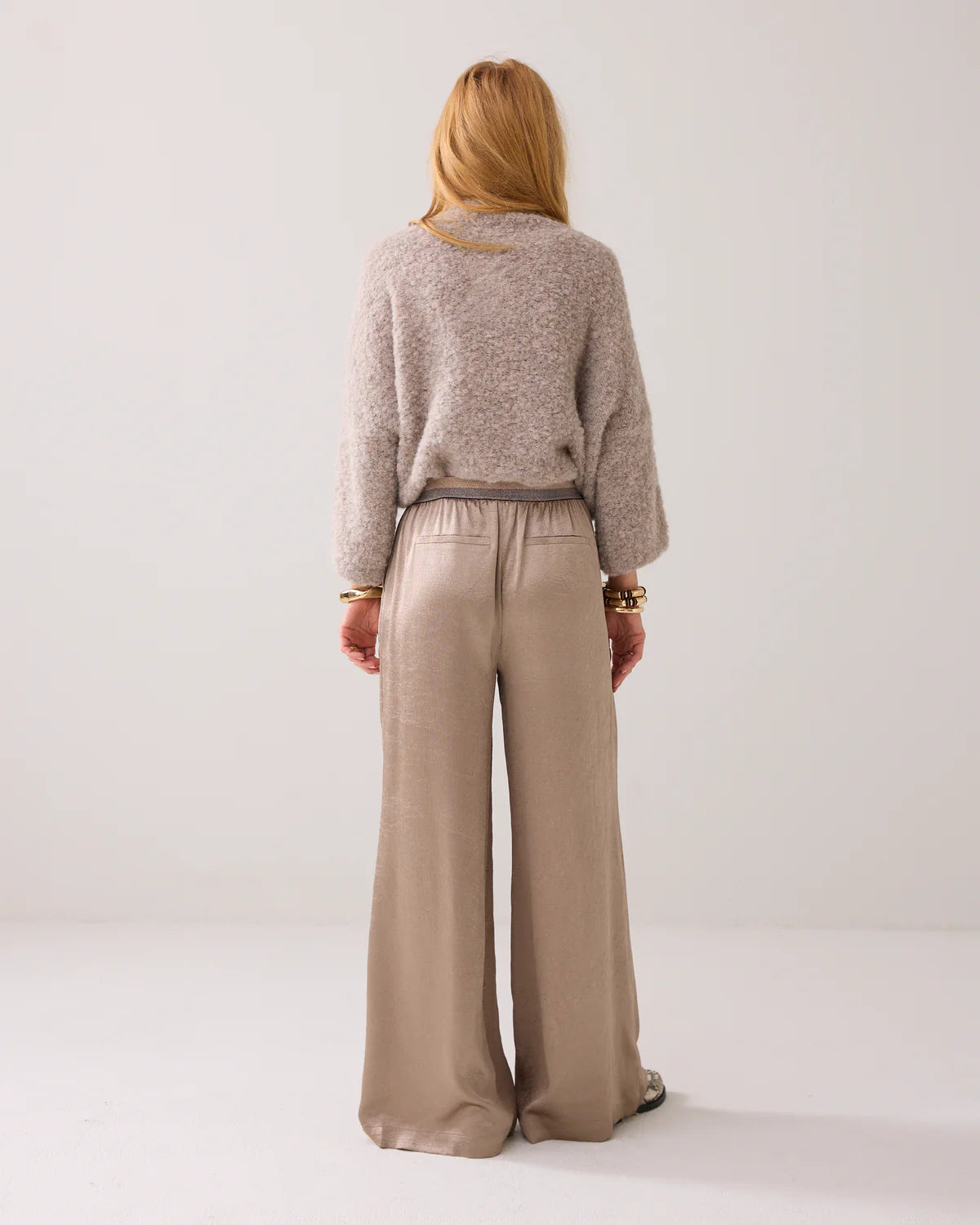 SUMMUM TROUSERS CRINKLE SATIN FUNGH