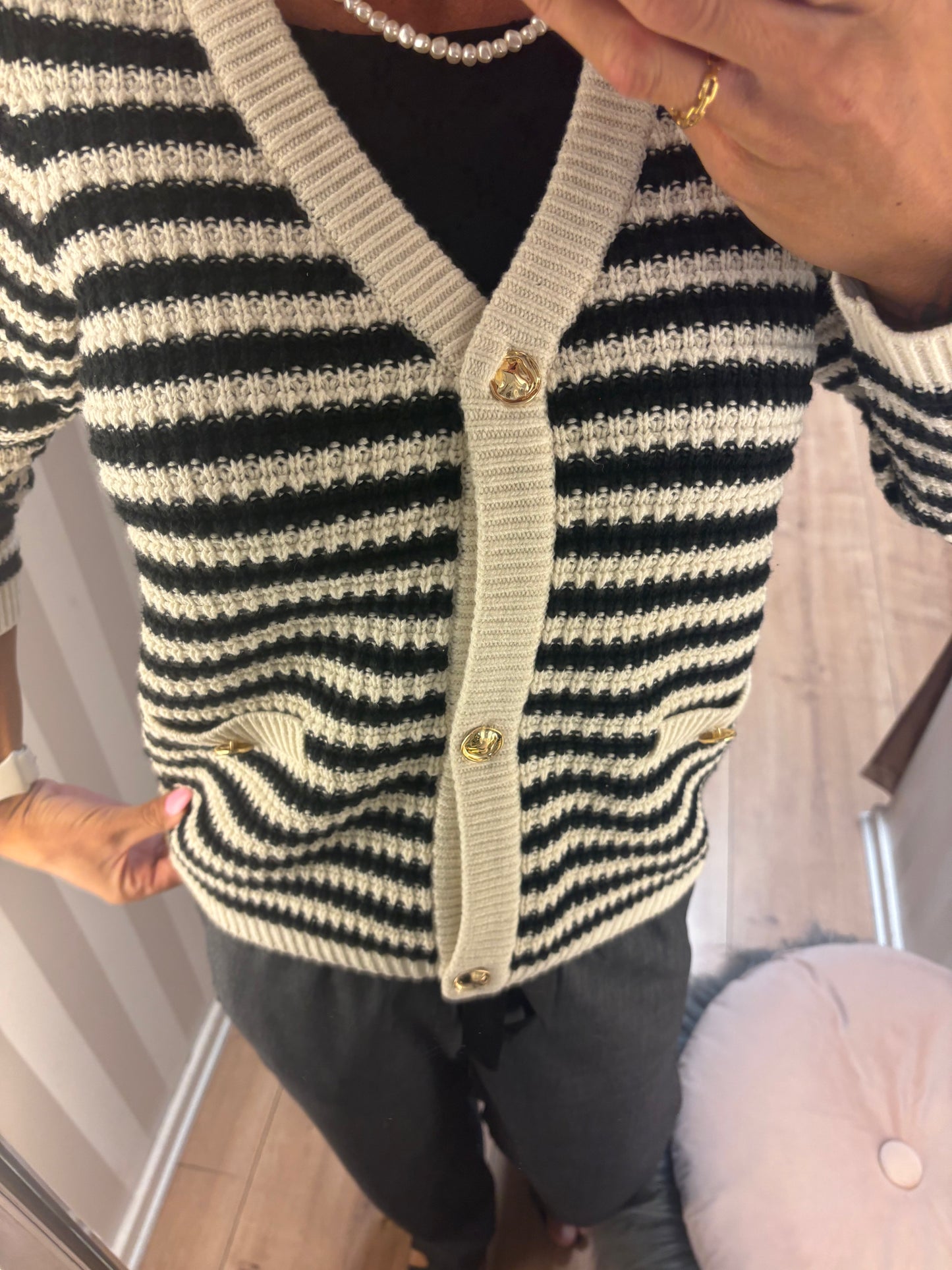 VIRITA L/S STRIPED CARDGIAN