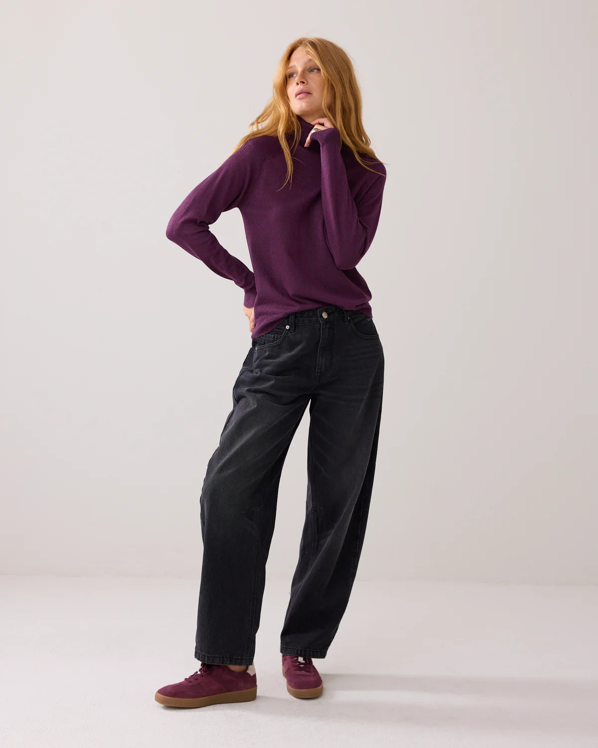 SUMMUM RTLE NECK SWEATER WINEBERRY