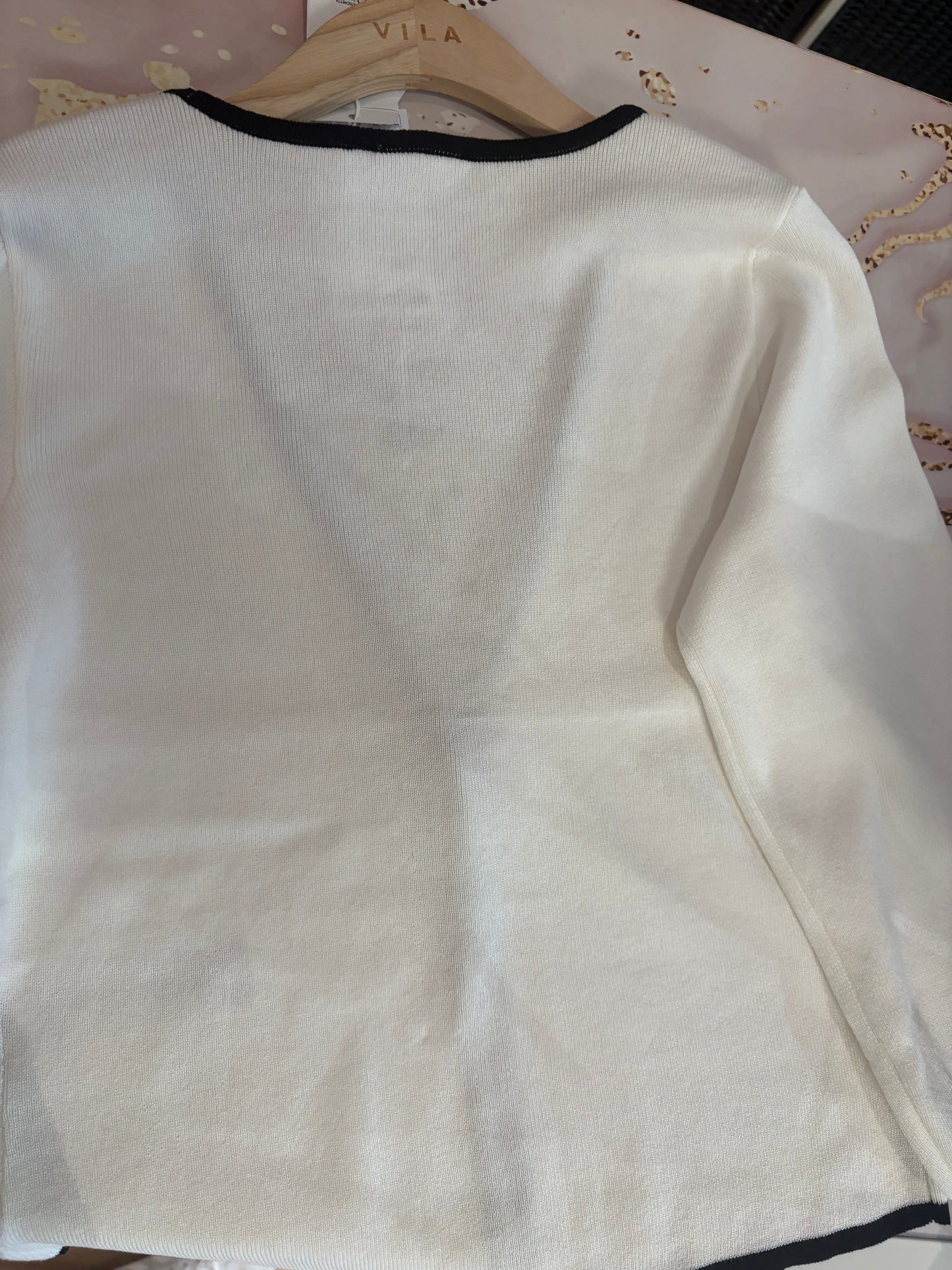 VILA VISEBAHAT CARDGIAN WHITE/BLACK