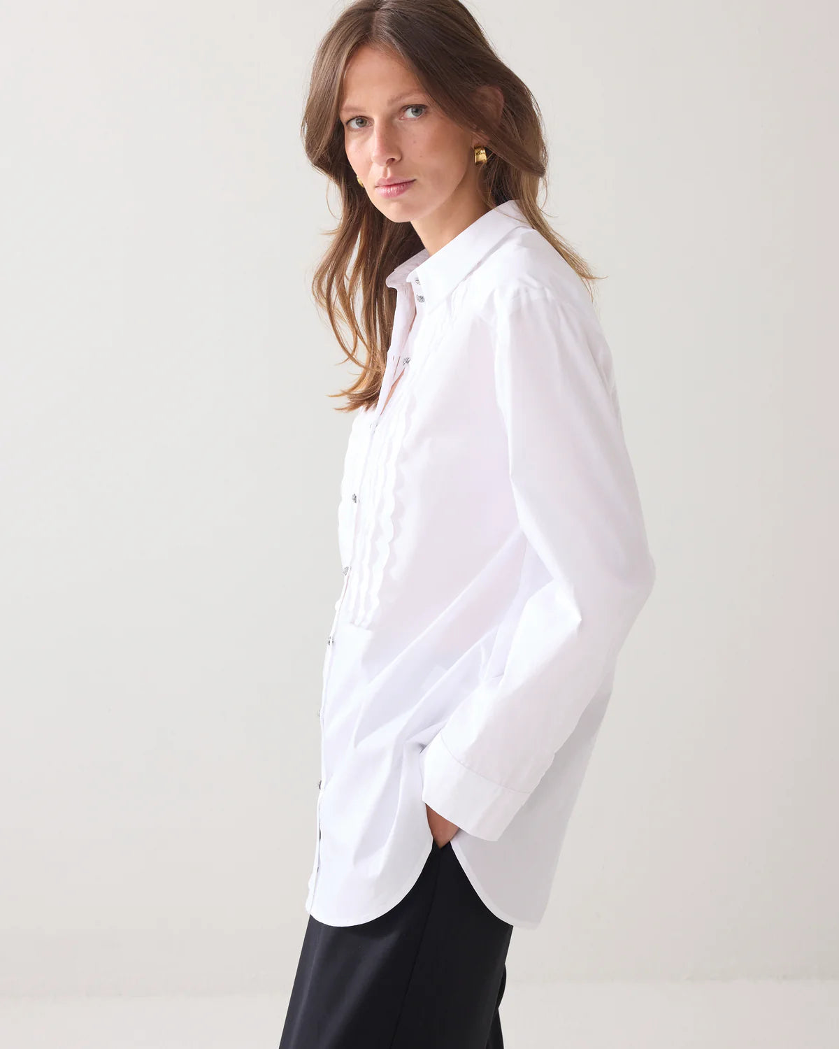 SUMMUM BLOUSE PARTY POPLIN WHITE