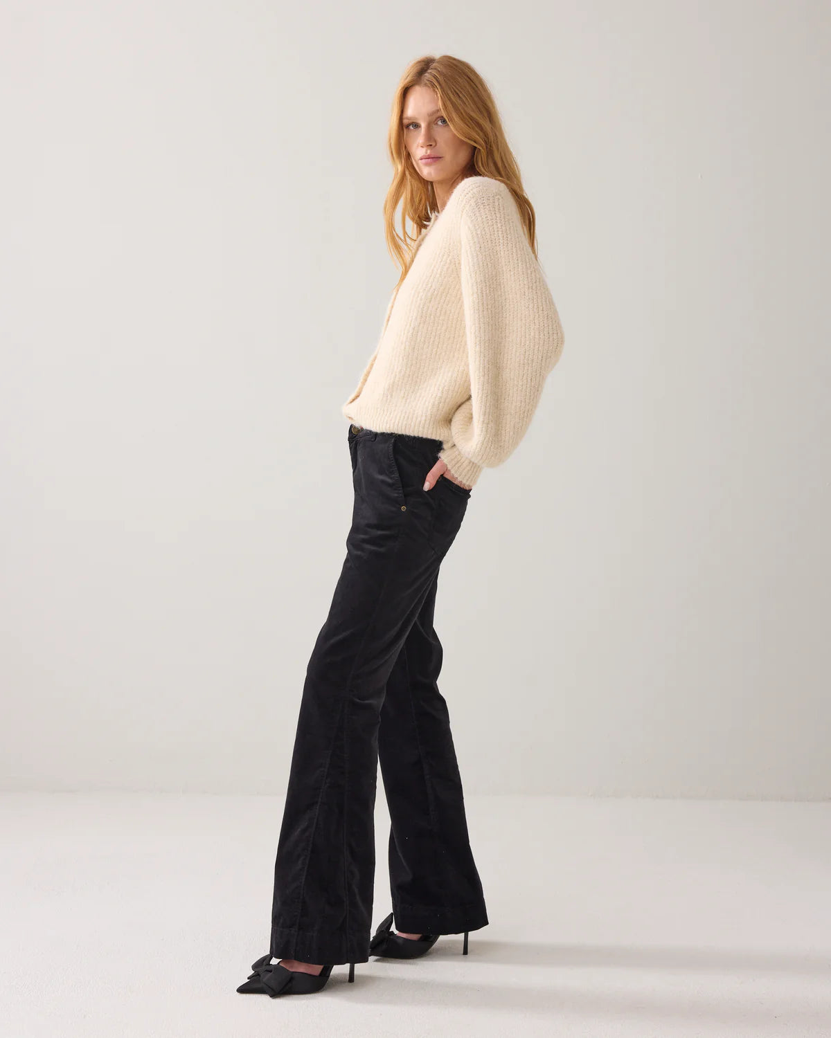 SUMMUM PANTSLIM FLARE STRETCH VELET
