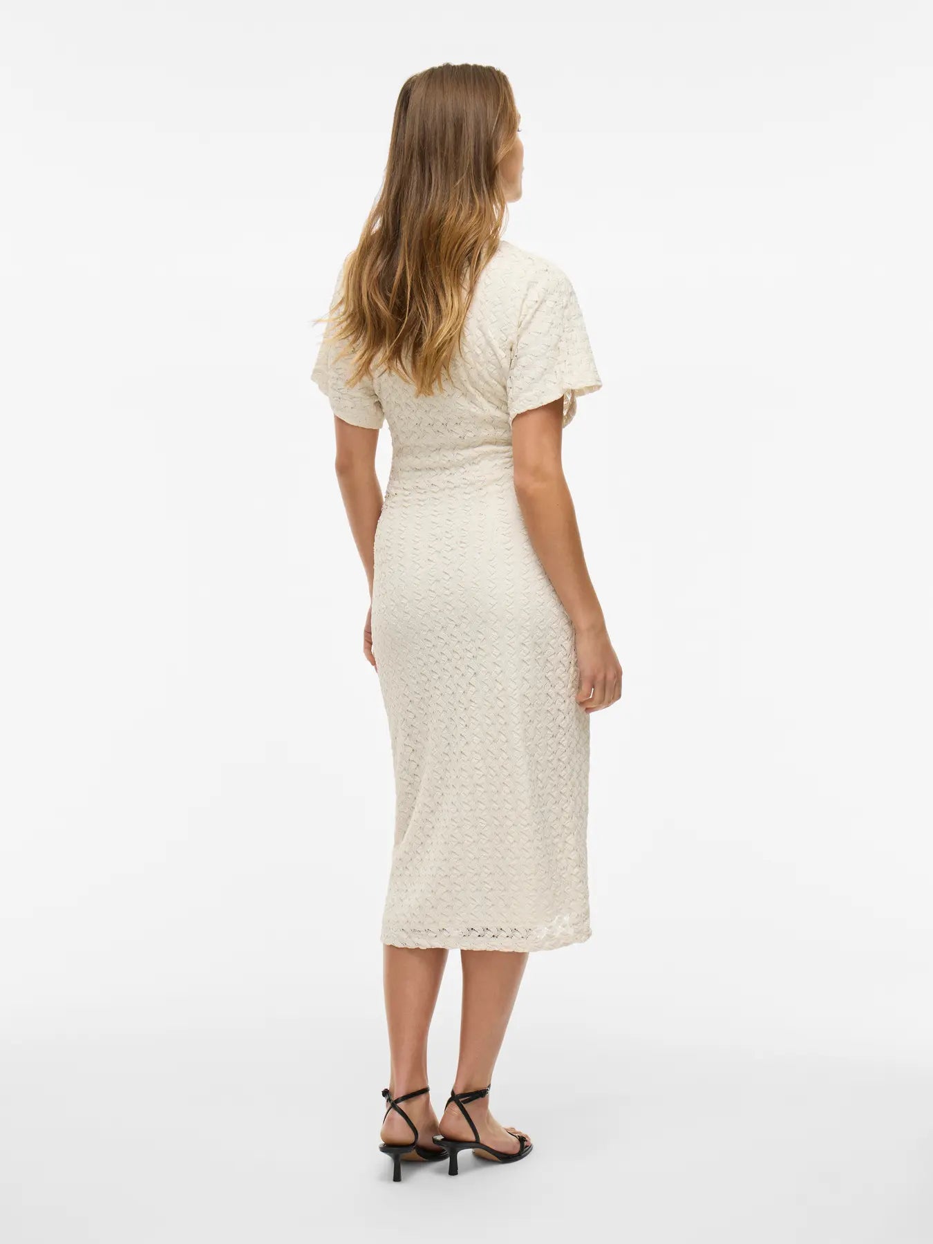 VILA VISOLIRA O-NECK MIDI DRESS BIRCH