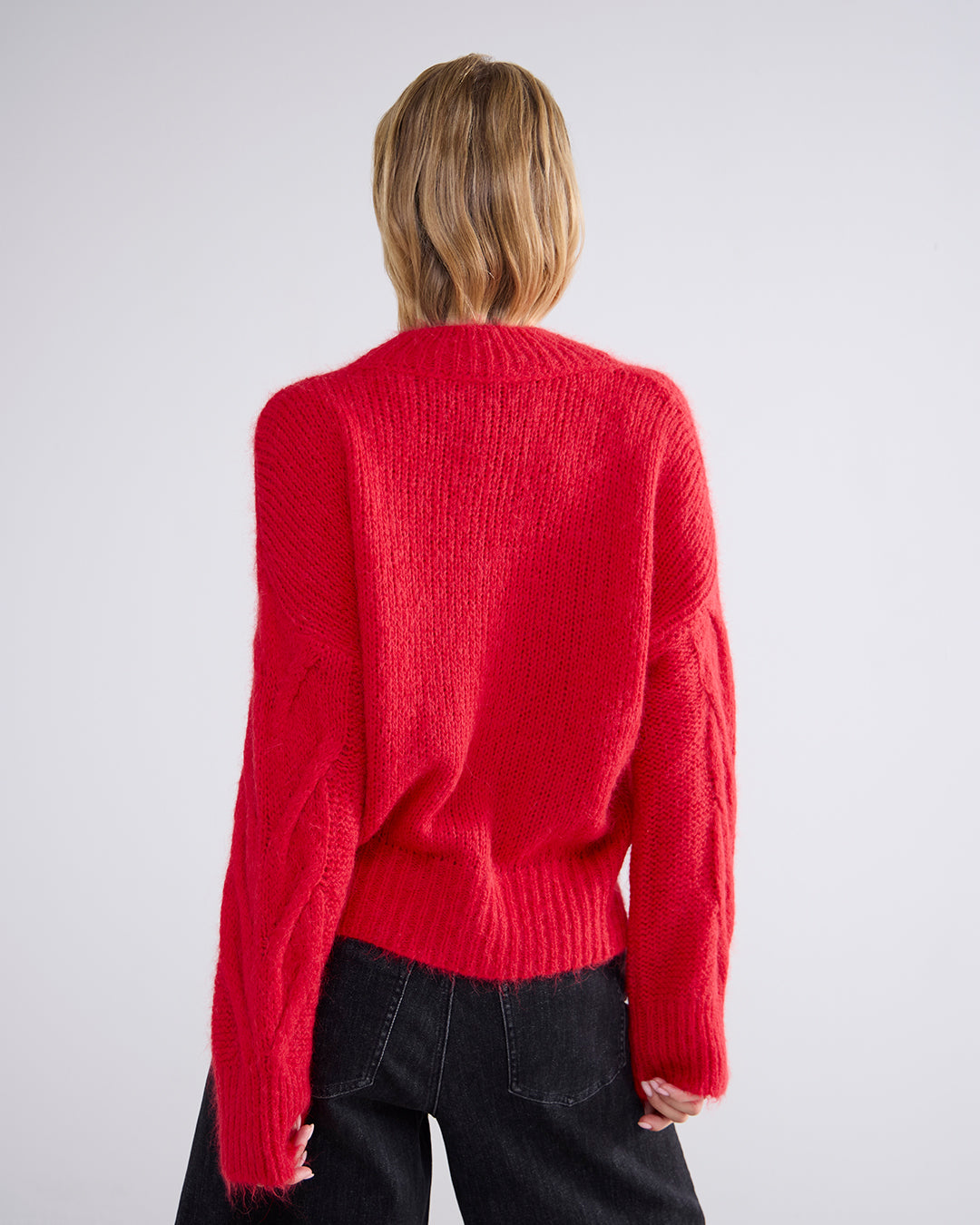 Summum Sweater Big Cable True Red