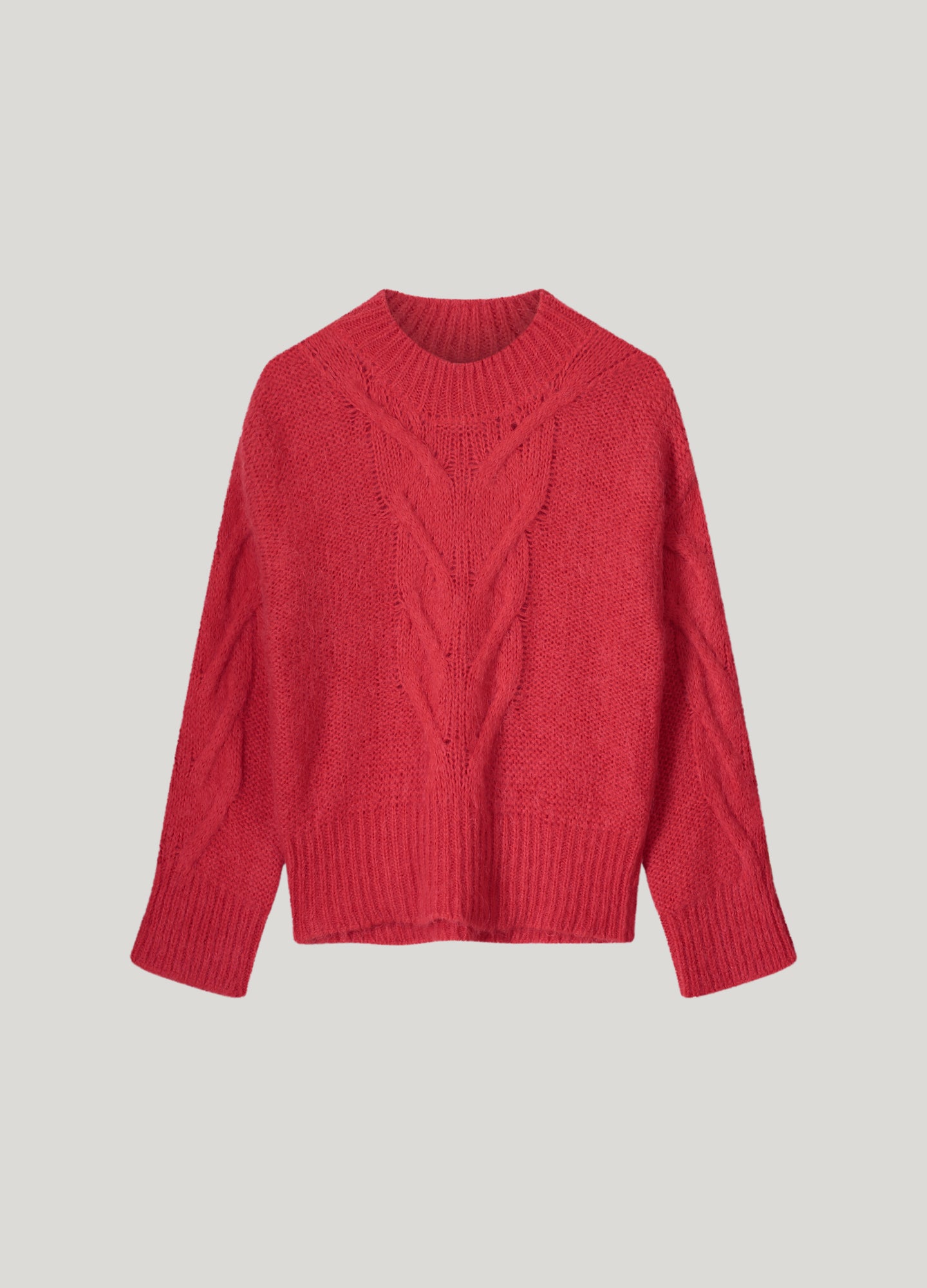 Summum Sweater Big Cable True Red