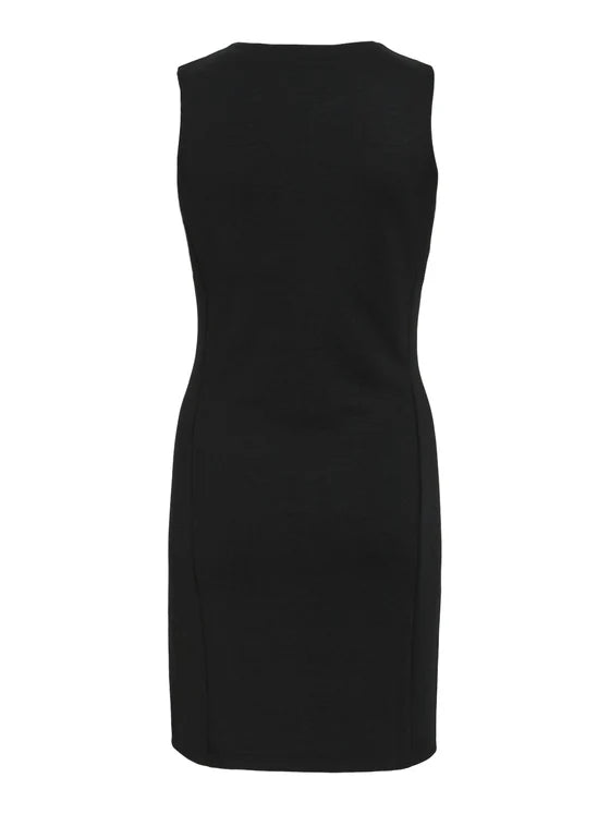 VILA DENTA O-NECK 2/4 DRESS BLACK