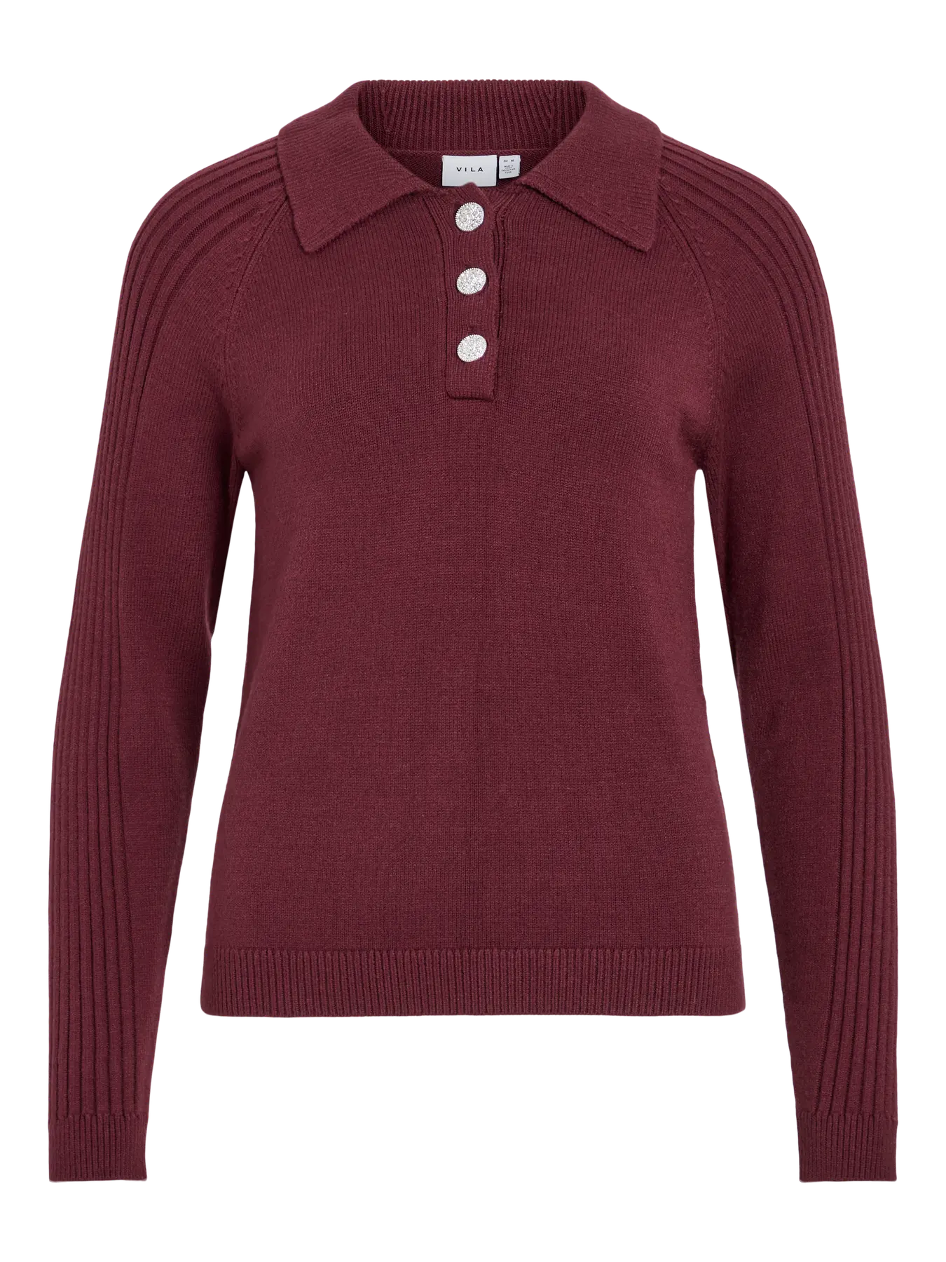 VILA VIDARJA POLO L/S KNIT TOP FIG