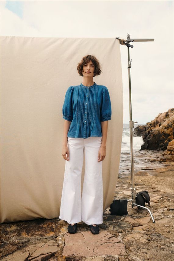 PT ALESIA SH MEDIUM BLUE DENIM