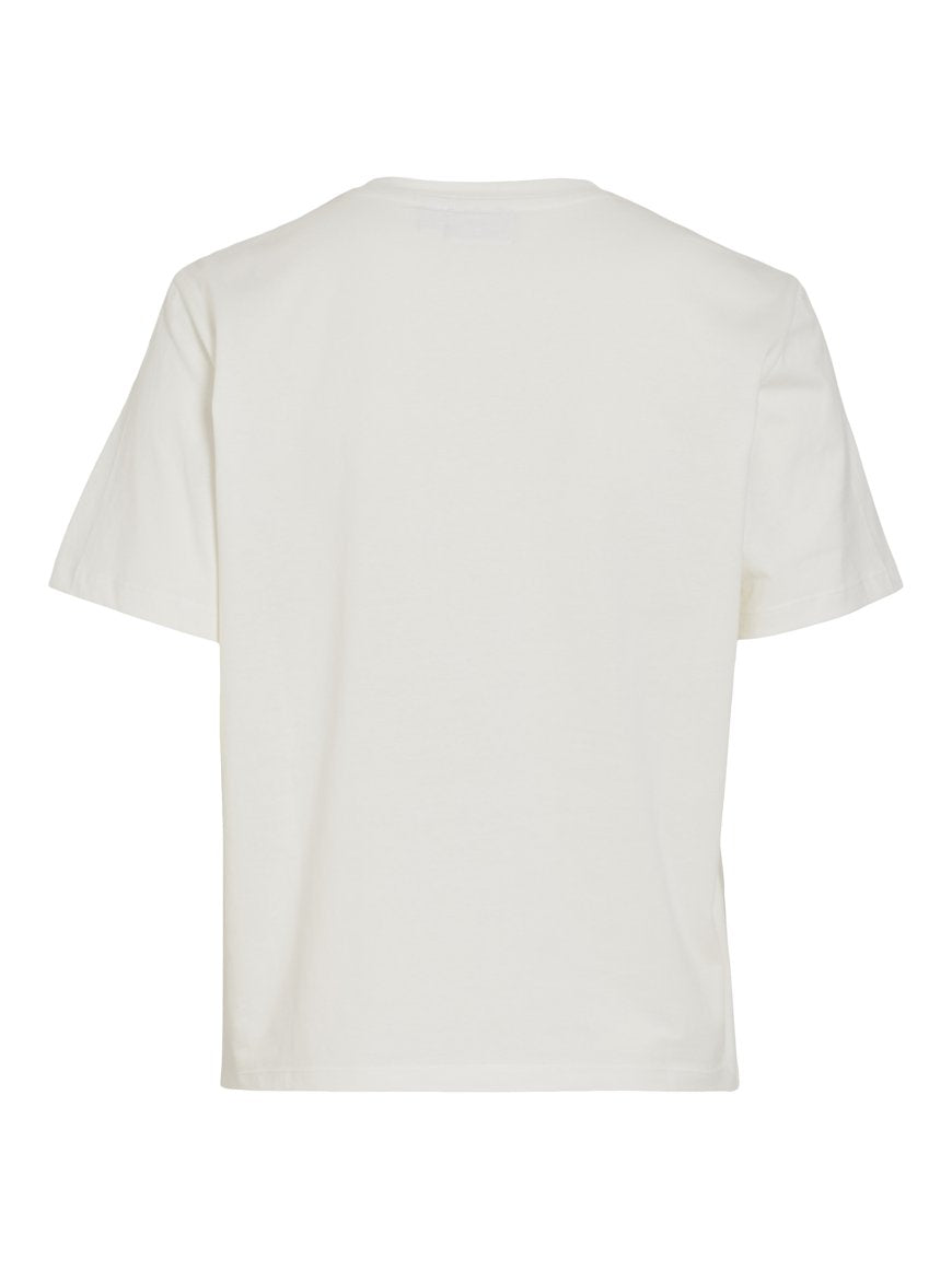 VILA SYBIL O NECK TEE SNOW BLUE