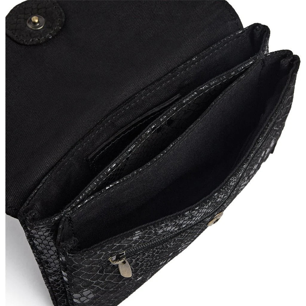 DEPECHE FASHION F PURSE BLACK SNAKE