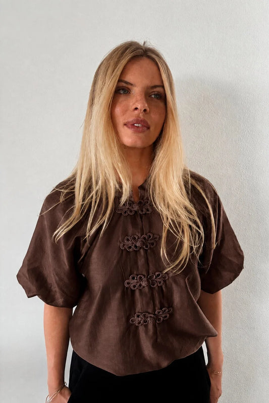 CONTINUE EVELYN TOP BROWN