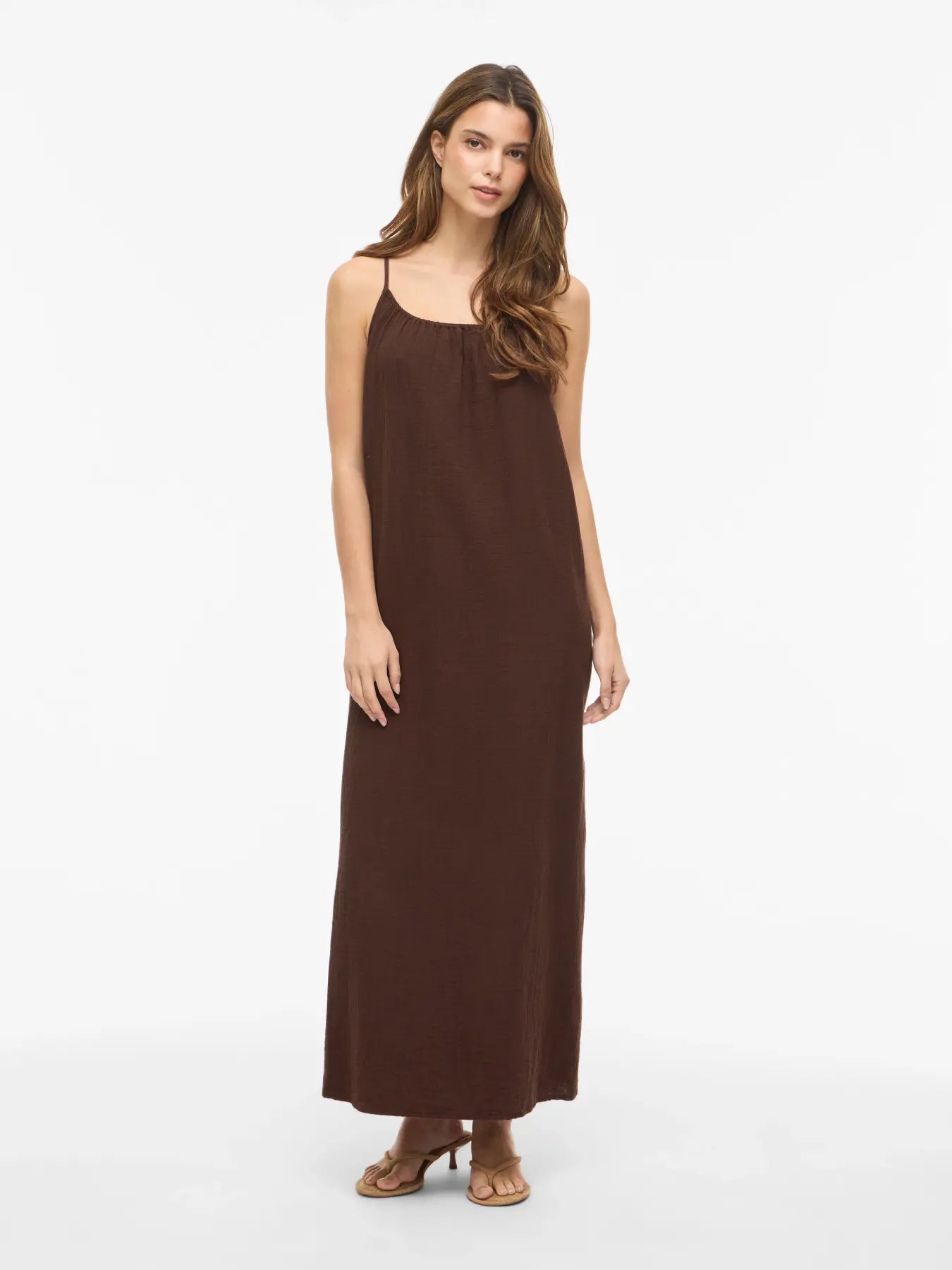 VILA VILANIA MAXI DRESS COFFE BEAN