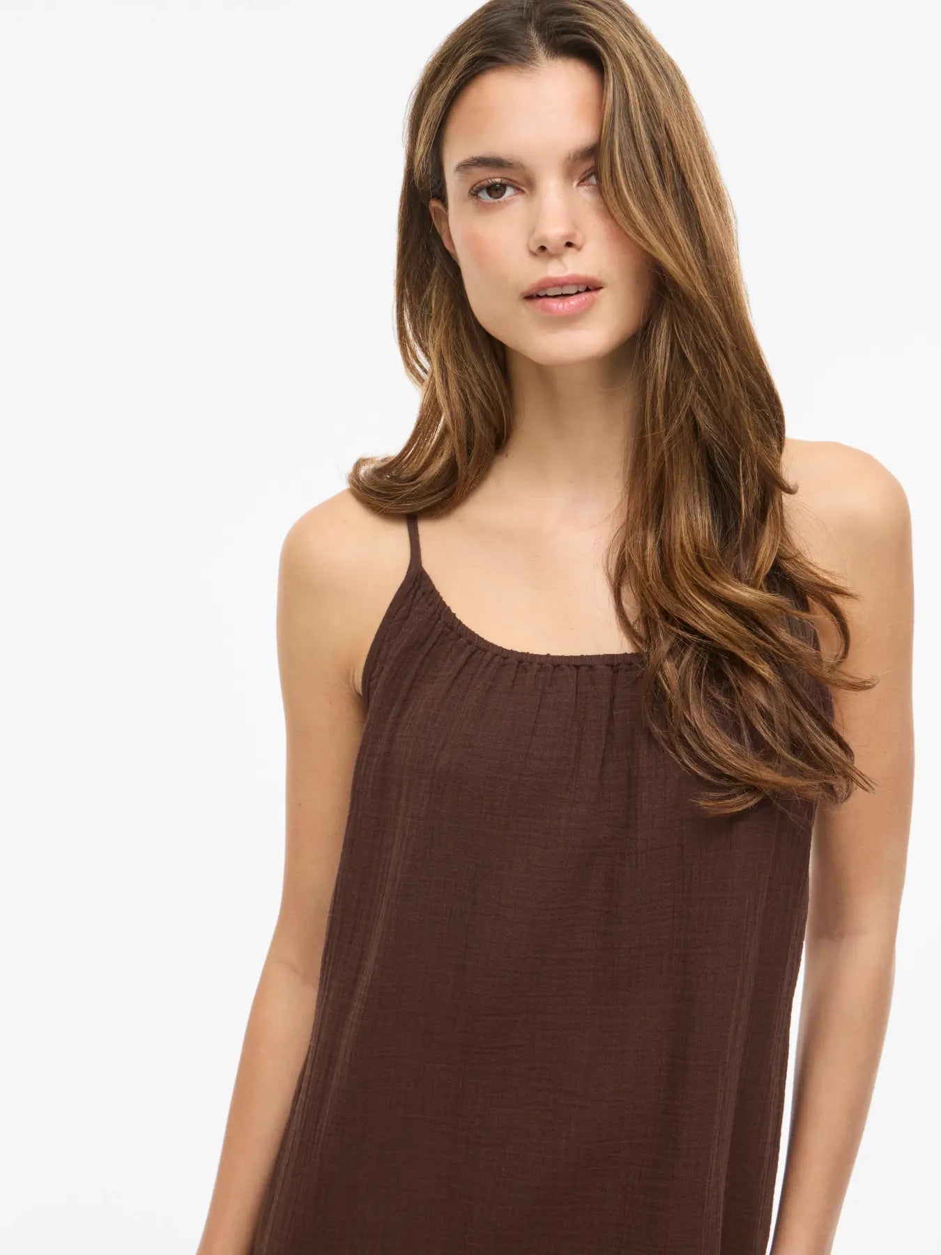 VILA VILANIA MAXI DRESS COFFE BEAN