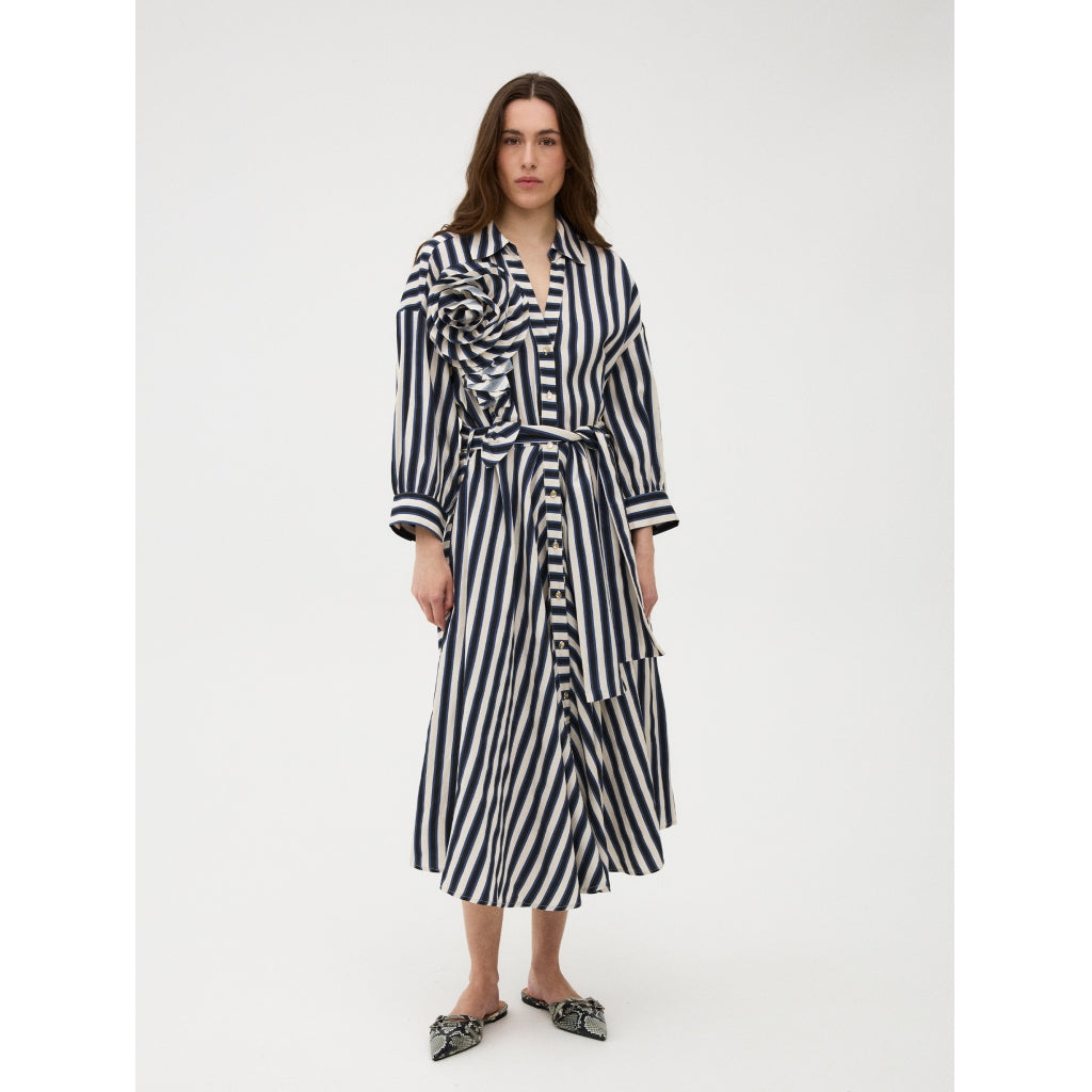 GOSSIA PIPERGO DRESS NAVY CREME STR
