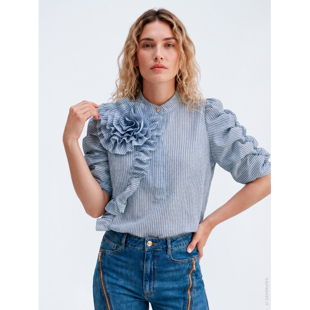 GOSSIA ZABINAGO BLOUSE DUSTY BLUE