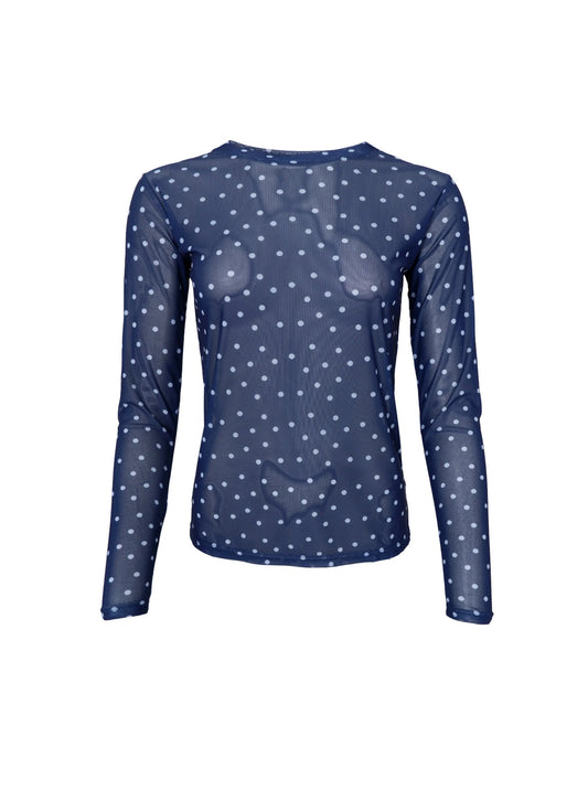 BCANNIE MECH BLOUSE NAVY DOT