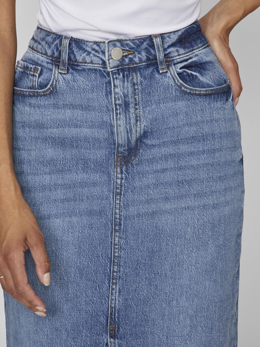 Vila, Vijaf Midi Denim Skirt, Blue