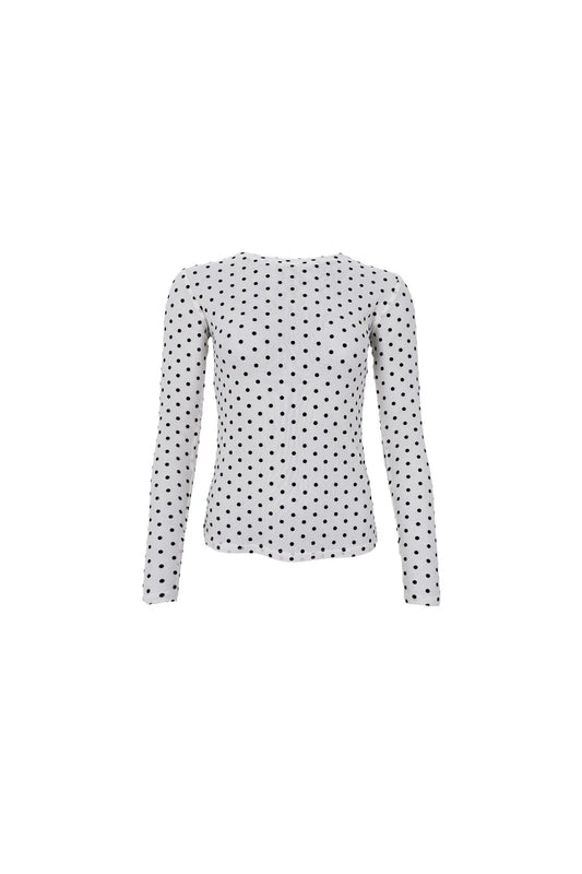 BCJENNIE DOTTED MESH BLOUSE OFF WHI