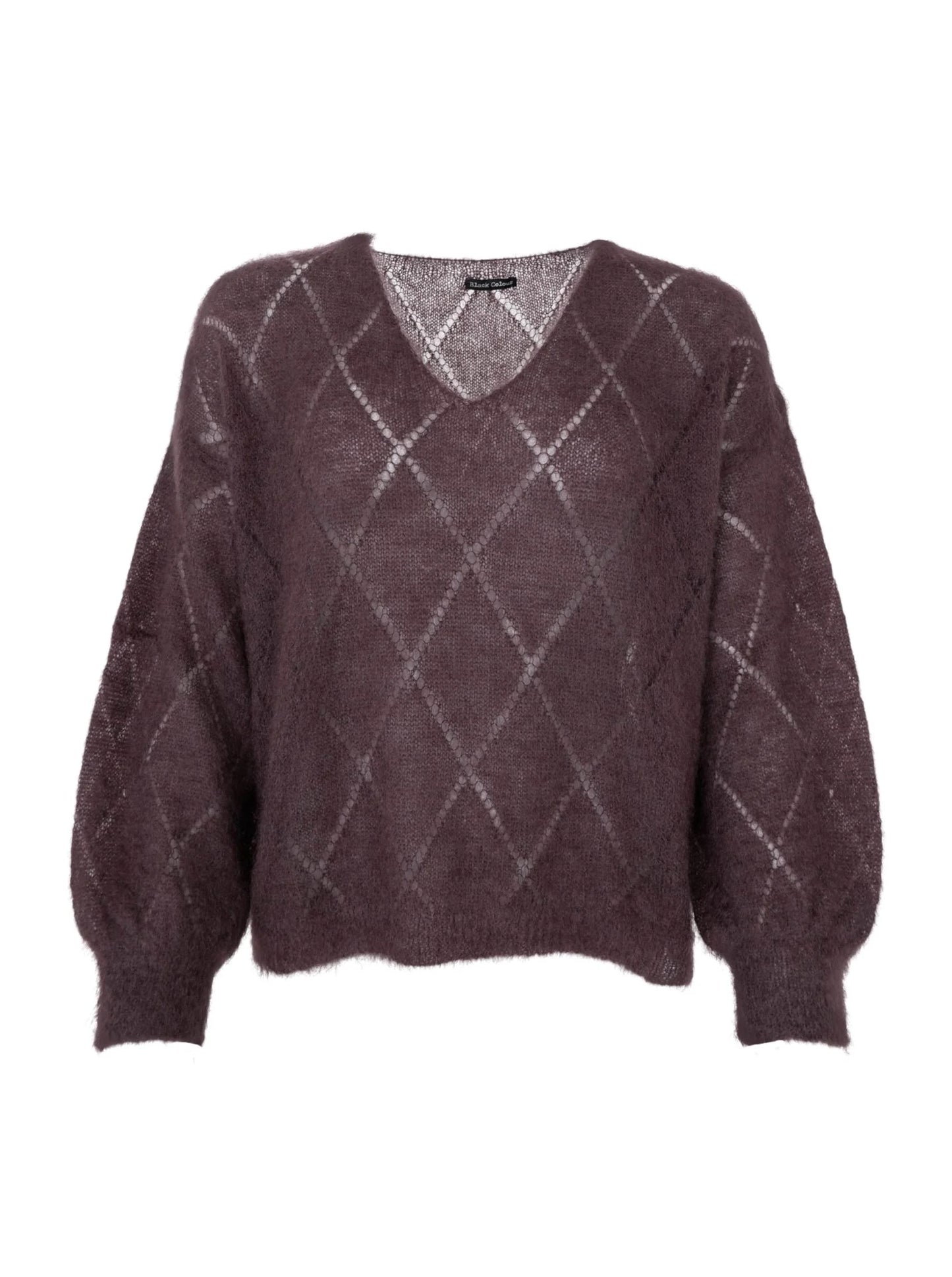 BC BJOERK ARGYLE JUMPER COFFEE