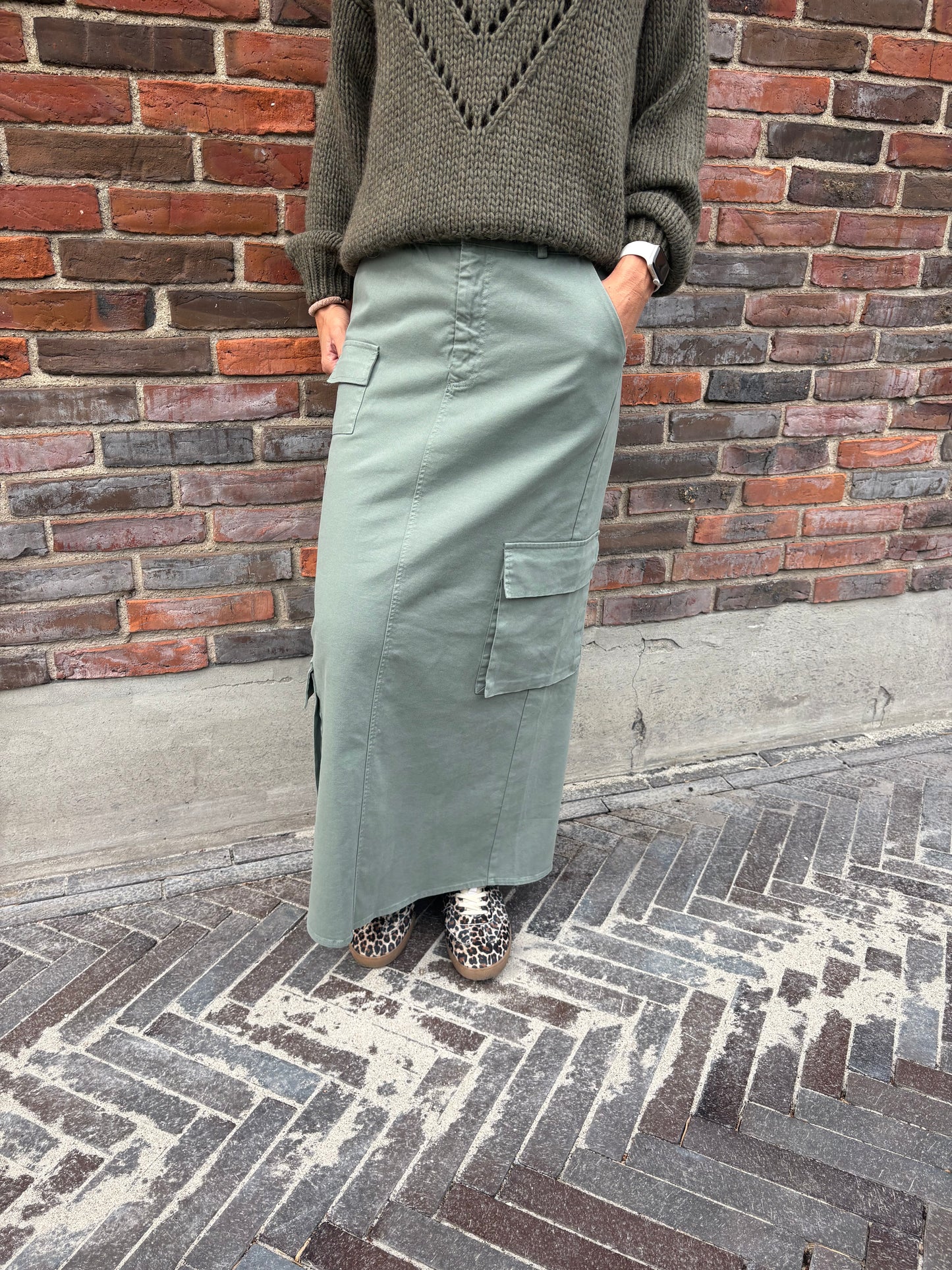 SK LISA SKIRT CANVA GREEN