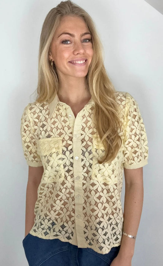 CONTINUE CHARLOTTE LACE SHIRT YELLO