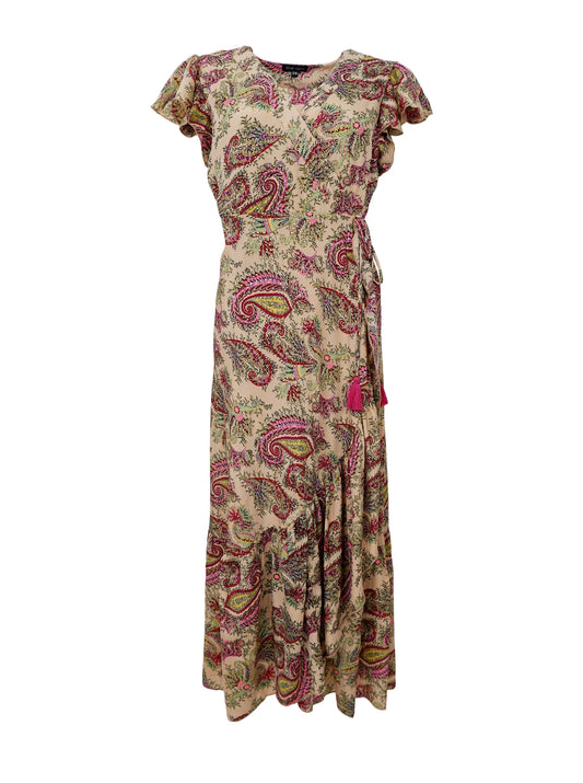 BC LUNA FLARED WRAP DRESS RUBY MEAD