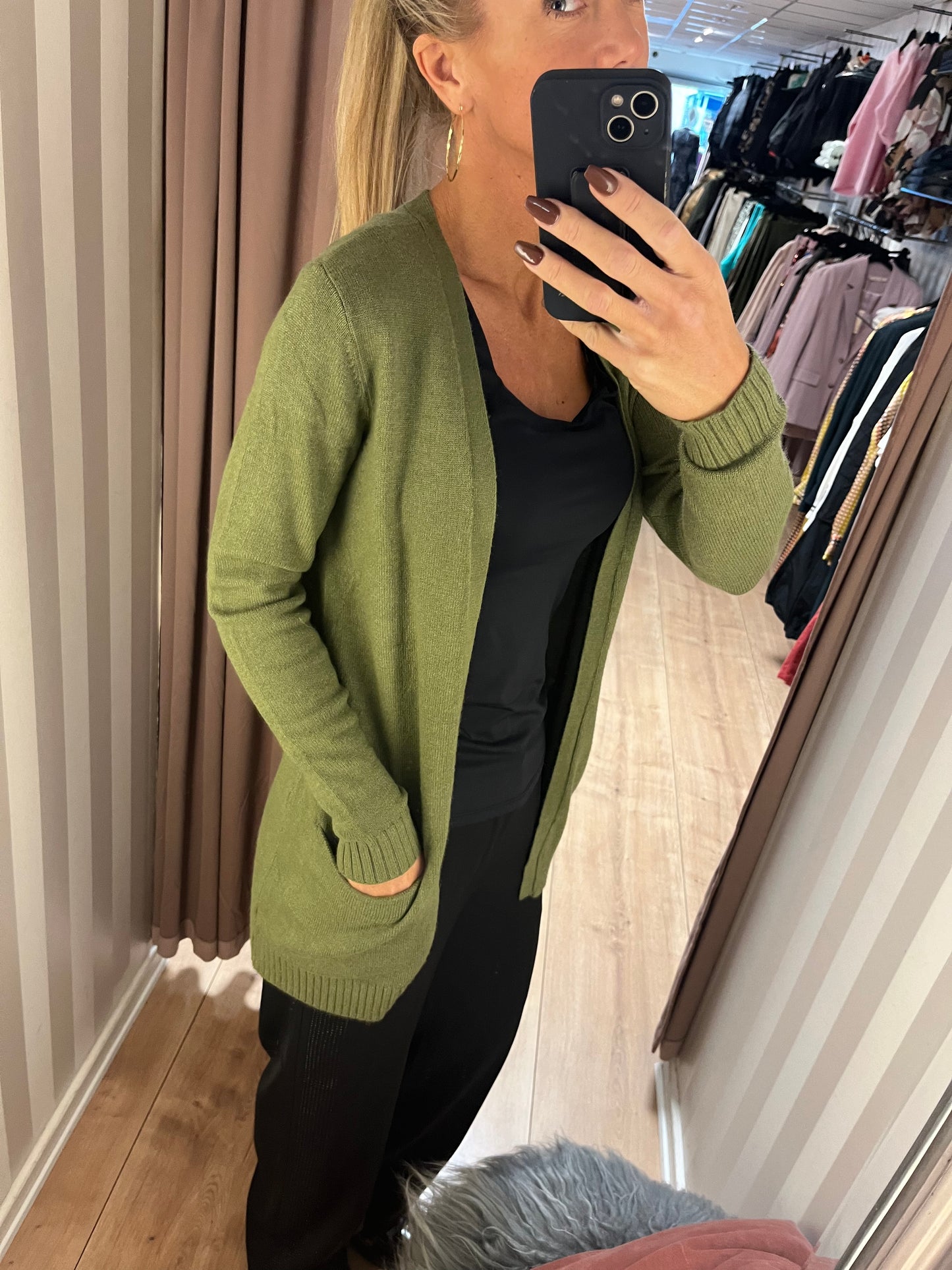 VILA  OPEN KNIT DARK OLIVE