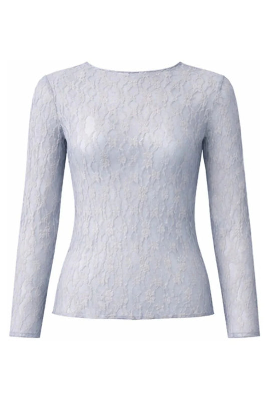 CM ISA BLOUSE/MESH ICE BLUE